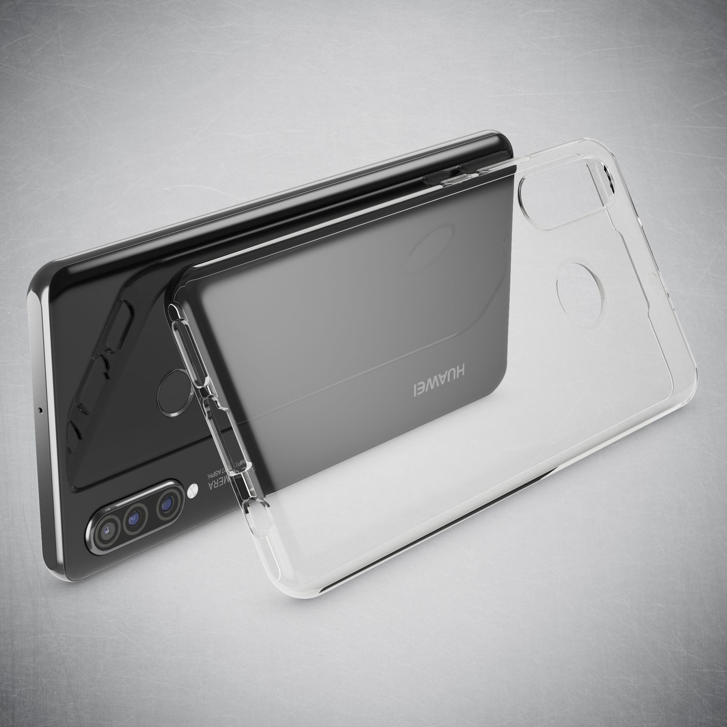 Nalia Smartphone-Hülle Huawei P30 Lite 15,7 cm (6,2 Zoll), GLAZE Case - Transparentes Silikon, Anti-Watermark & Schlank