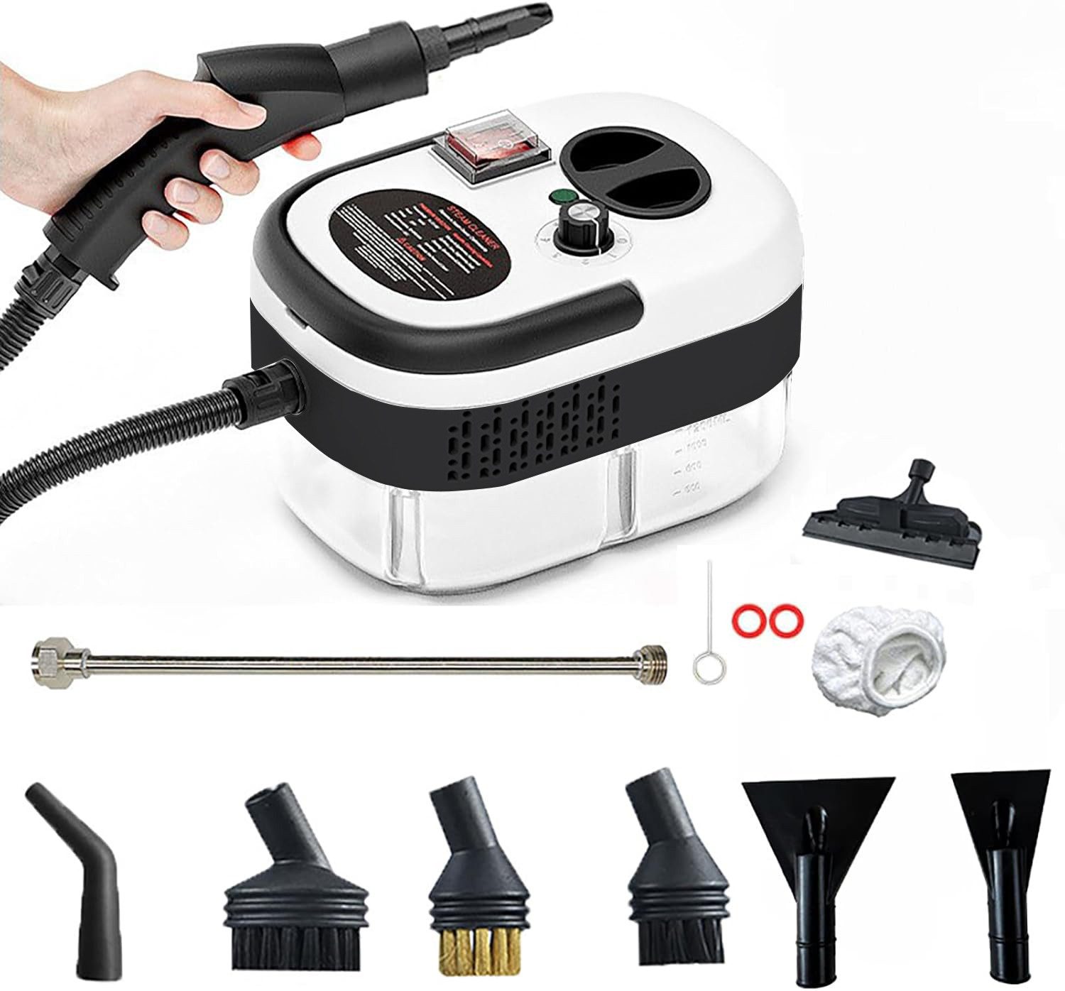 ibettertec Dampfreiniger 2500W Handdampfreiniger, tragbarer Reiniger, Küchenreiniger, 2500 W, geeignet für Böden, Fenster und Küchen.