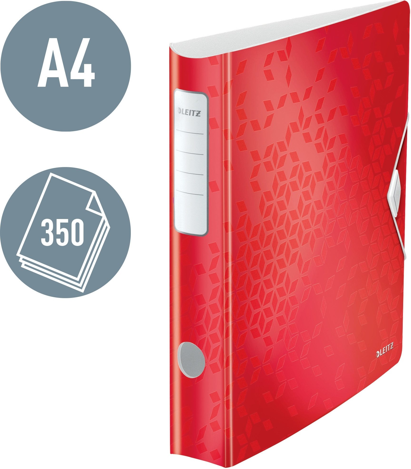 LEITZ Aktenordner Ordner Active Wow 180 Grad 6cm rot (5 Stück)