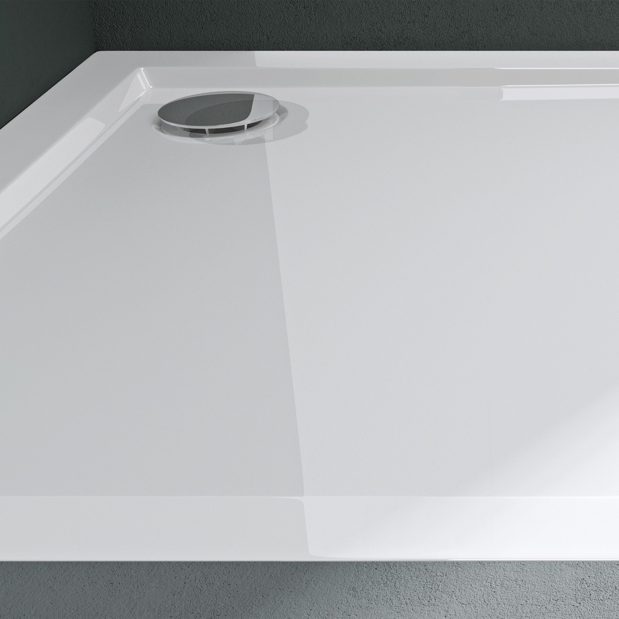 Mai & Mai Duschwanne Duschtasse Acryl Duschwanne quadratisch 4/14 cm flach in Weiß Faro1, Quadratisch, Sanitäracryl, wahlweise mit oder ohne Ablaufgarnitur, bod – Bild 5 von 5