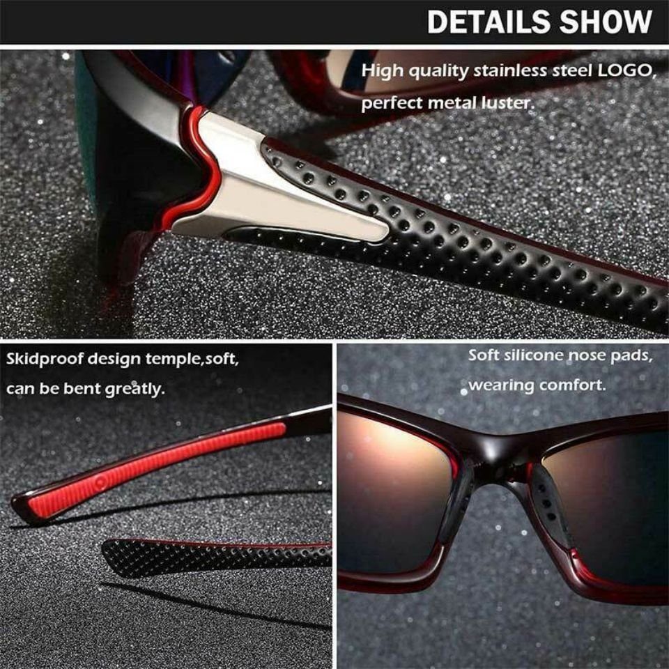 Lamon Sonnenbrille Sonnenbrille Angeln Sport UV400 Unisex Outdoor Square Gelb Polarisierte