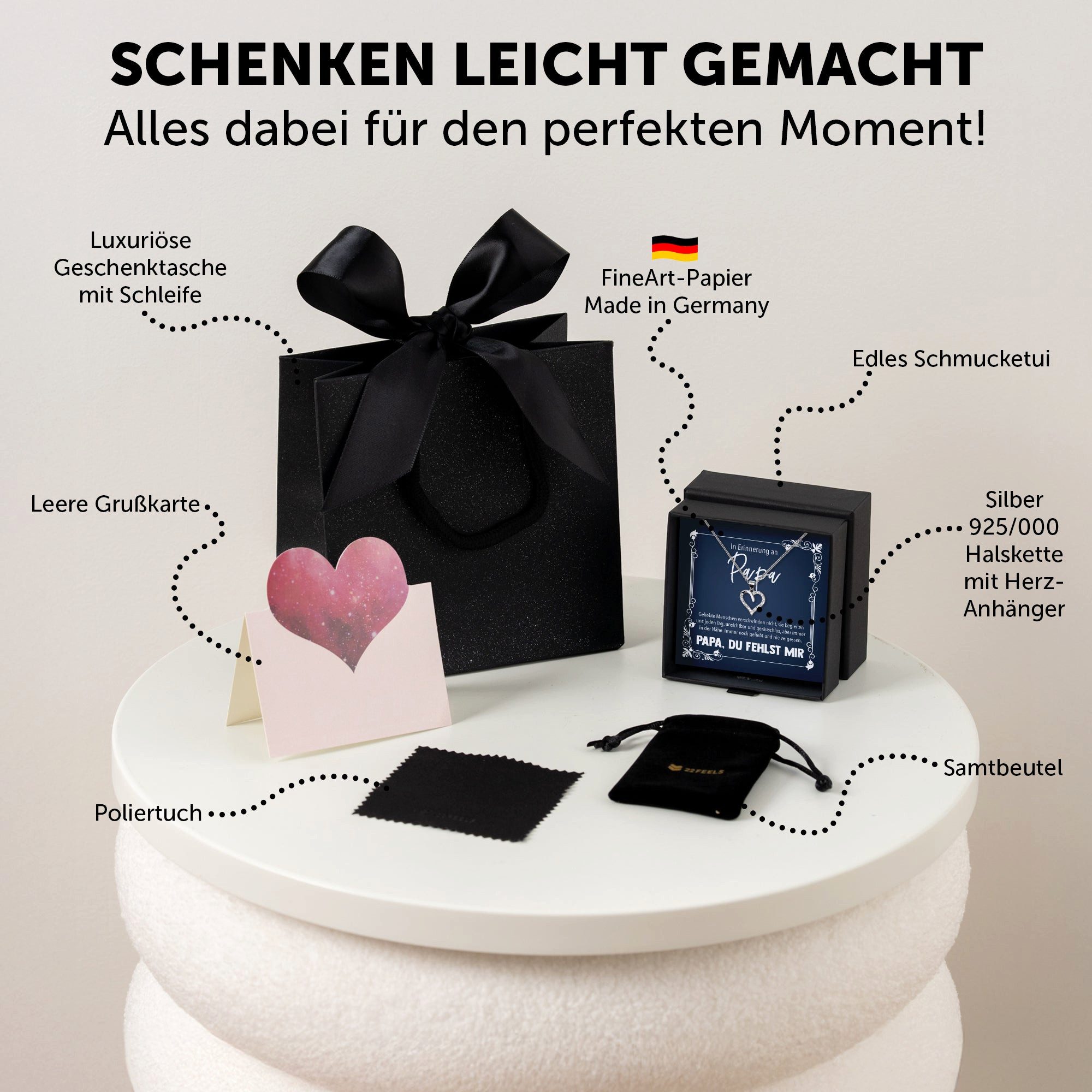 22Feels Schmuckset In Erinnerung An Papa Trauer Andenken Kondolenz Geschenk günstig online kaufen