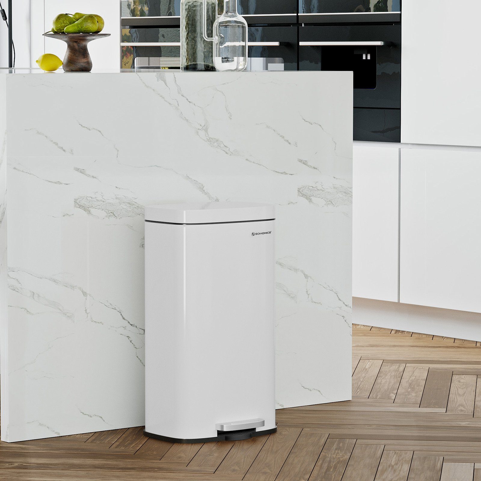 SONGMICS Mülleimer »LTB03WT«, 30 L Abfalleimer mit Pedal ...