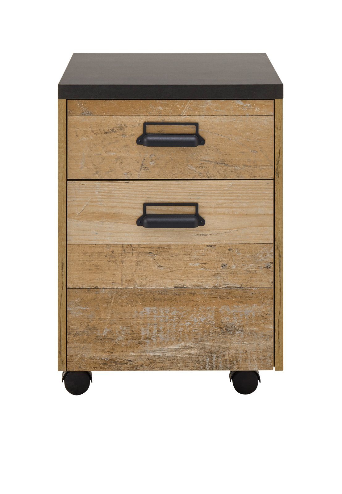 Furn.Design Rollcontainer Stove, (Bürocontainer in Used Wood Vintage und Anthrazit, 47 x 60 cm), Used Wood Vintage, mit Soft-Close