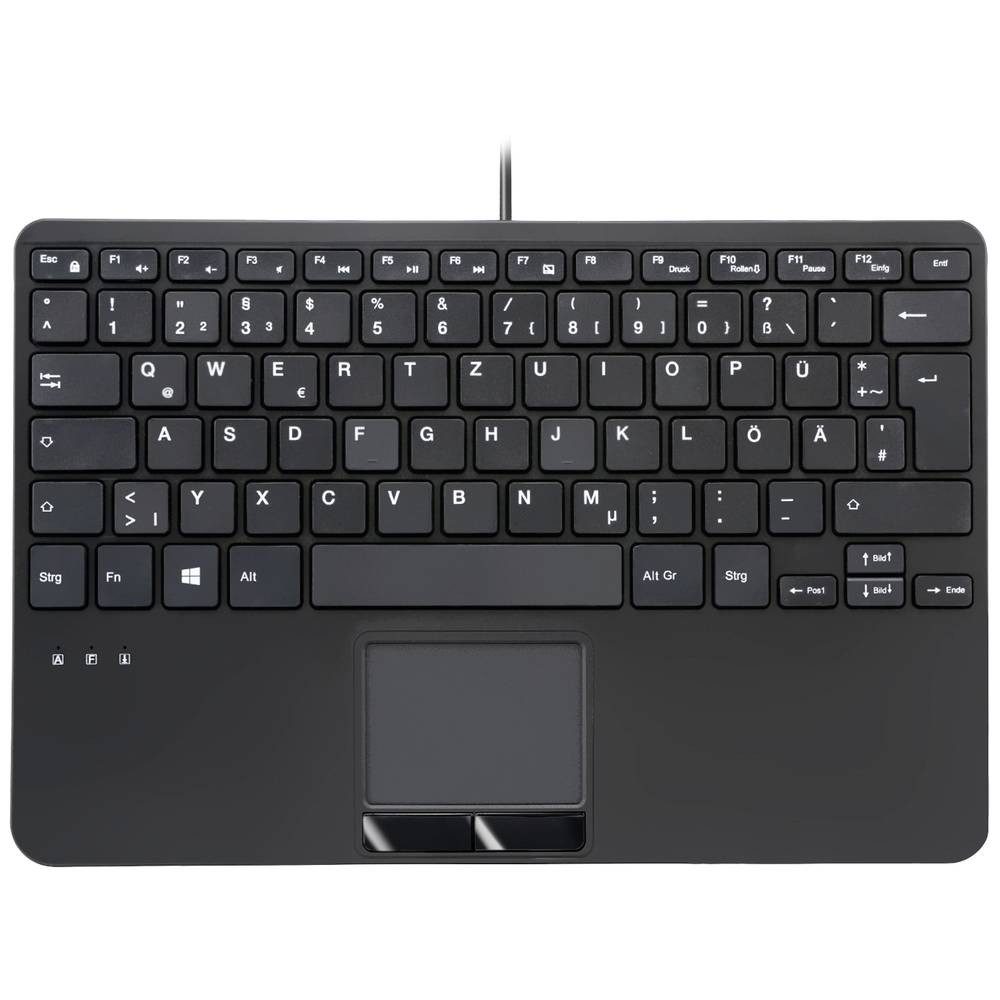 Perixx Wired Mini DE Keyboard with Touchpad & 2 Hubs 12070 Tastatur (USB-Hub, Touch-Oberfläche)