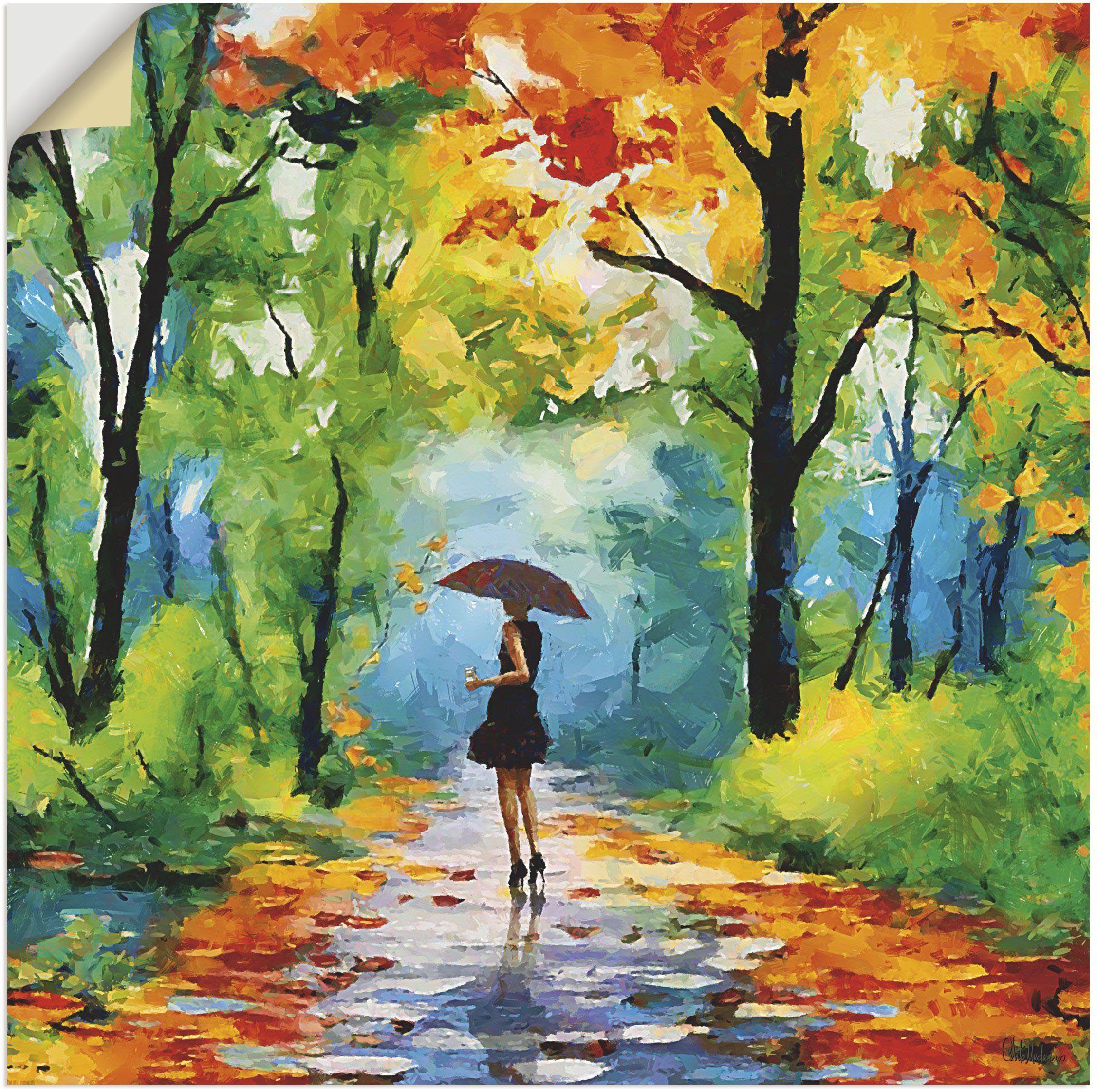 Artland Wandbild Herbstlicher Spaziergang im Park, günstig online kaufen