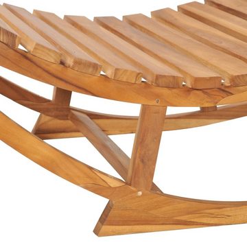 vidaXL Gartenlounge-Sessel Liegestuhl Schaukelliege mit Auflage Massivholz Teak Gartenliege Sonne
