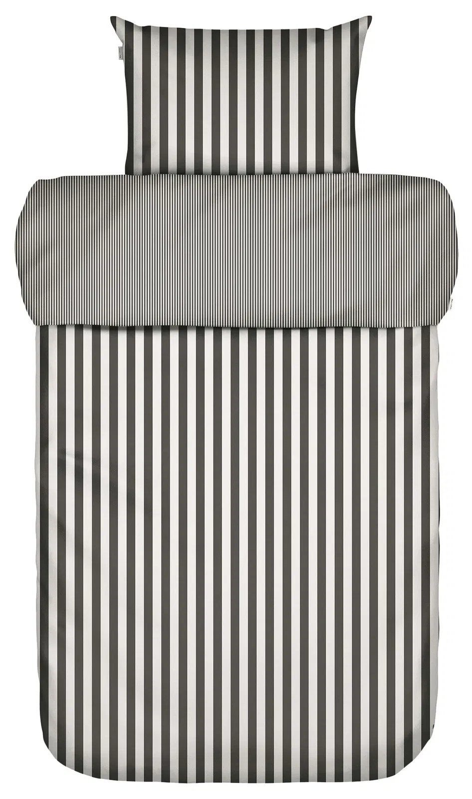 Marc O'Polo Home Bettwäsche Classic Stripe 135 x 200 cm, Anthrazit, Satin, 2 teilig