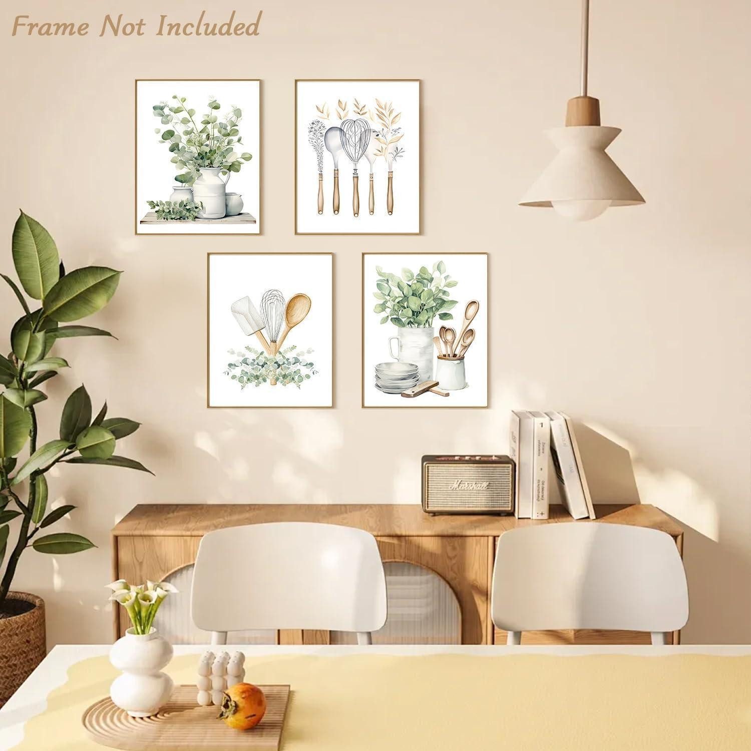LuxusKollektion Leinwandbild Botanische Küche Leinwandbilder Salbei Eukalyptus Dekor 20x25 cm, (4 St) – Bild 5 von 5