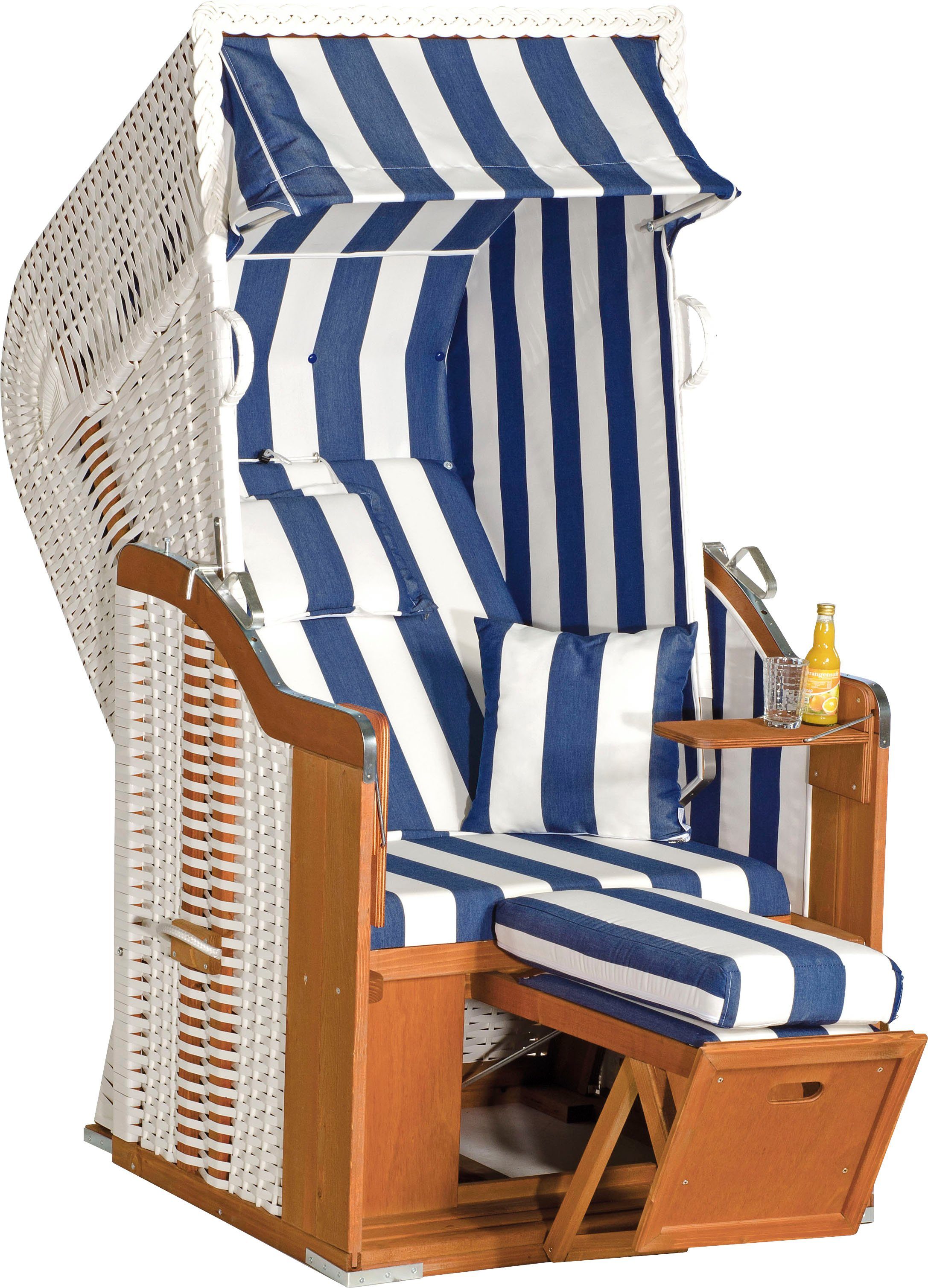 Halblieger Strandkorb cm, 95x90x160 250 BxTxH: SunnySmart Plus, Rustikal