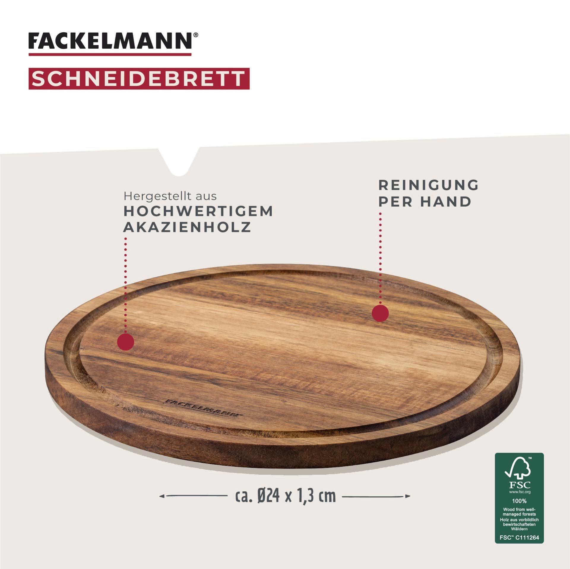 FACKELMANN Schneidebrett Vesperbrett, Schneidbrett, Brotzeitbrett, Küchenbrett