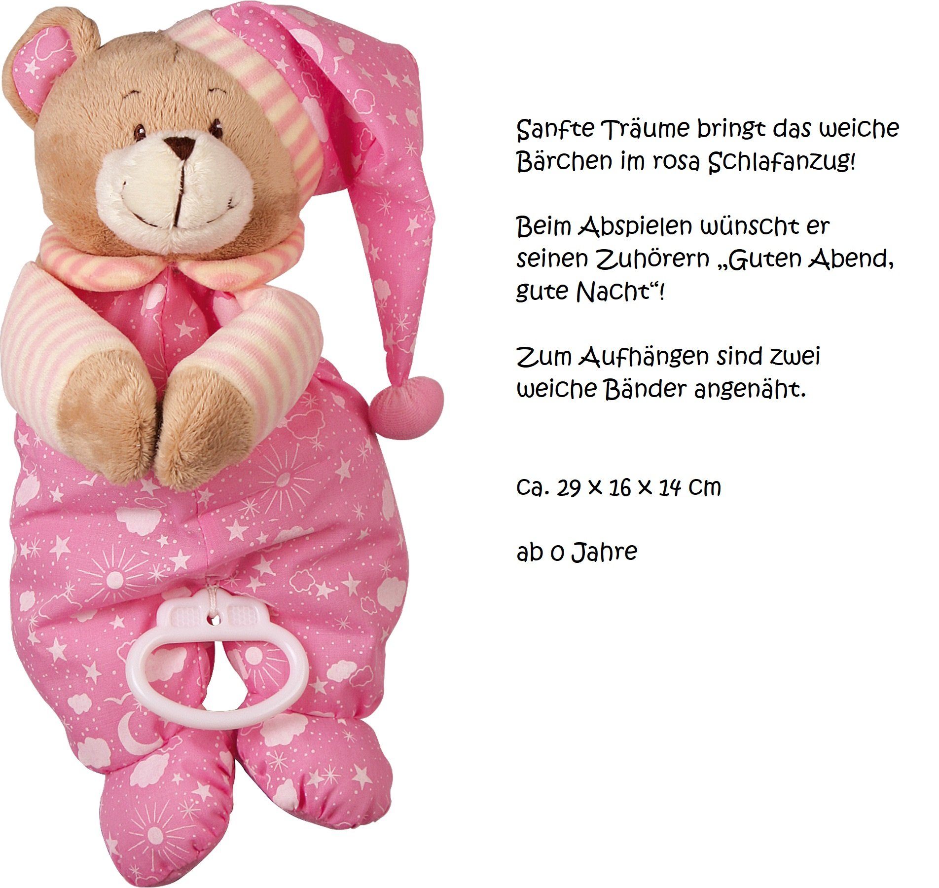 Neugeborenen-Geschenkset dubistda-WINDELTORTEN- GIRL IT´S zur Bär Nacht" Geburt gute Windeltorte Abend, (Spieluhr "Guten Geschenk A rosa, 16-teilig)