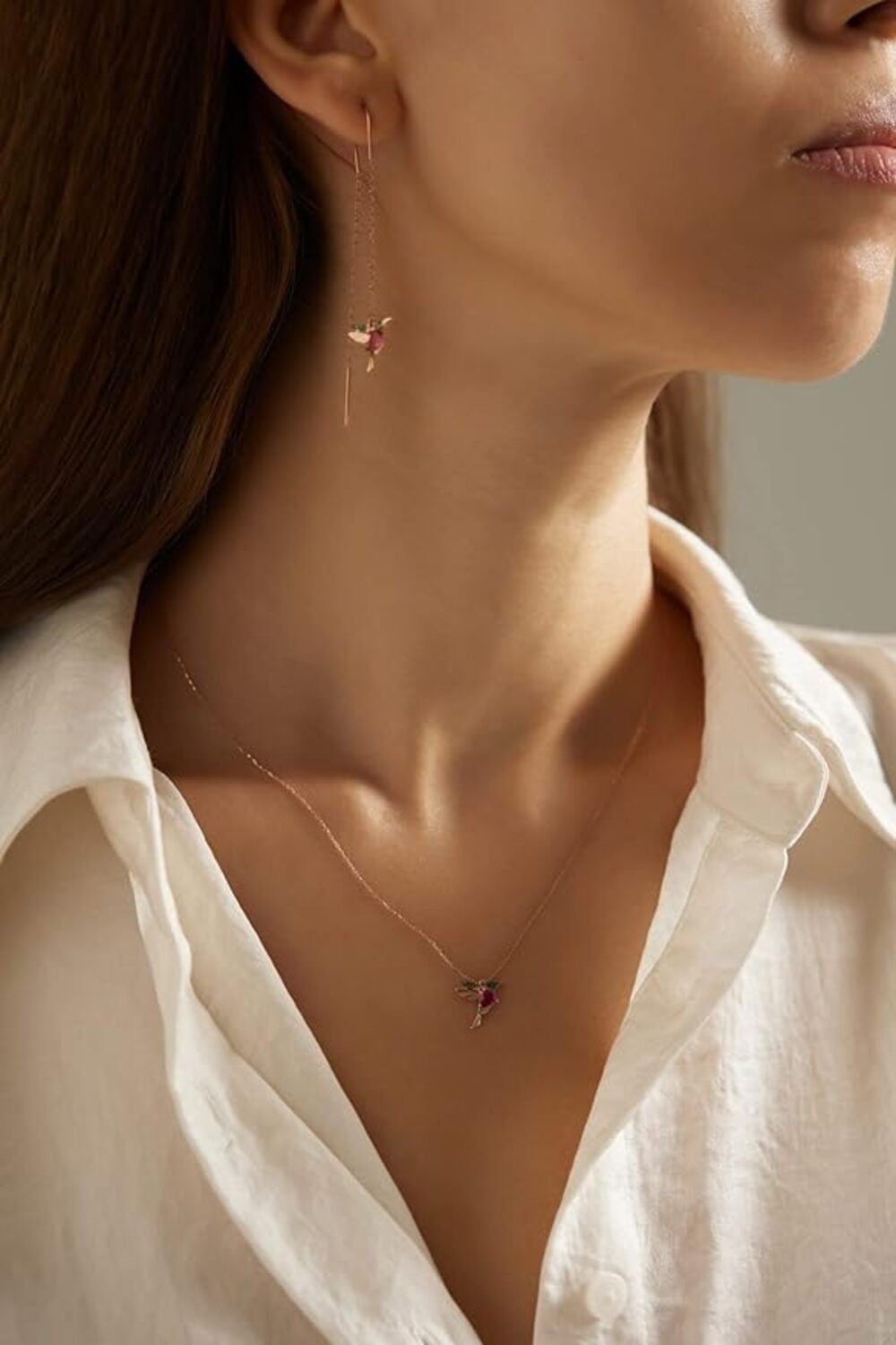 Einzelstück Kette mit Anhänger Einzelstück Kolibri Halskette, 925 Sterling günstig online kaufen