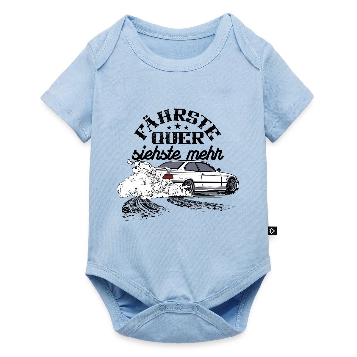 Spreadshirt Kurzarmbody Fährste Quer Siehste Mehr Drift Auto Fan Driften Kurzarm Tages Baby Bo (1-tlg)