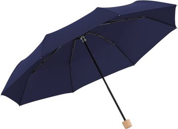 doppler® Taschenregenschirm »nature Mini, deep blue«, aus recyceltem Material mit Griff aus FSC®- schützt Wald - weltweit