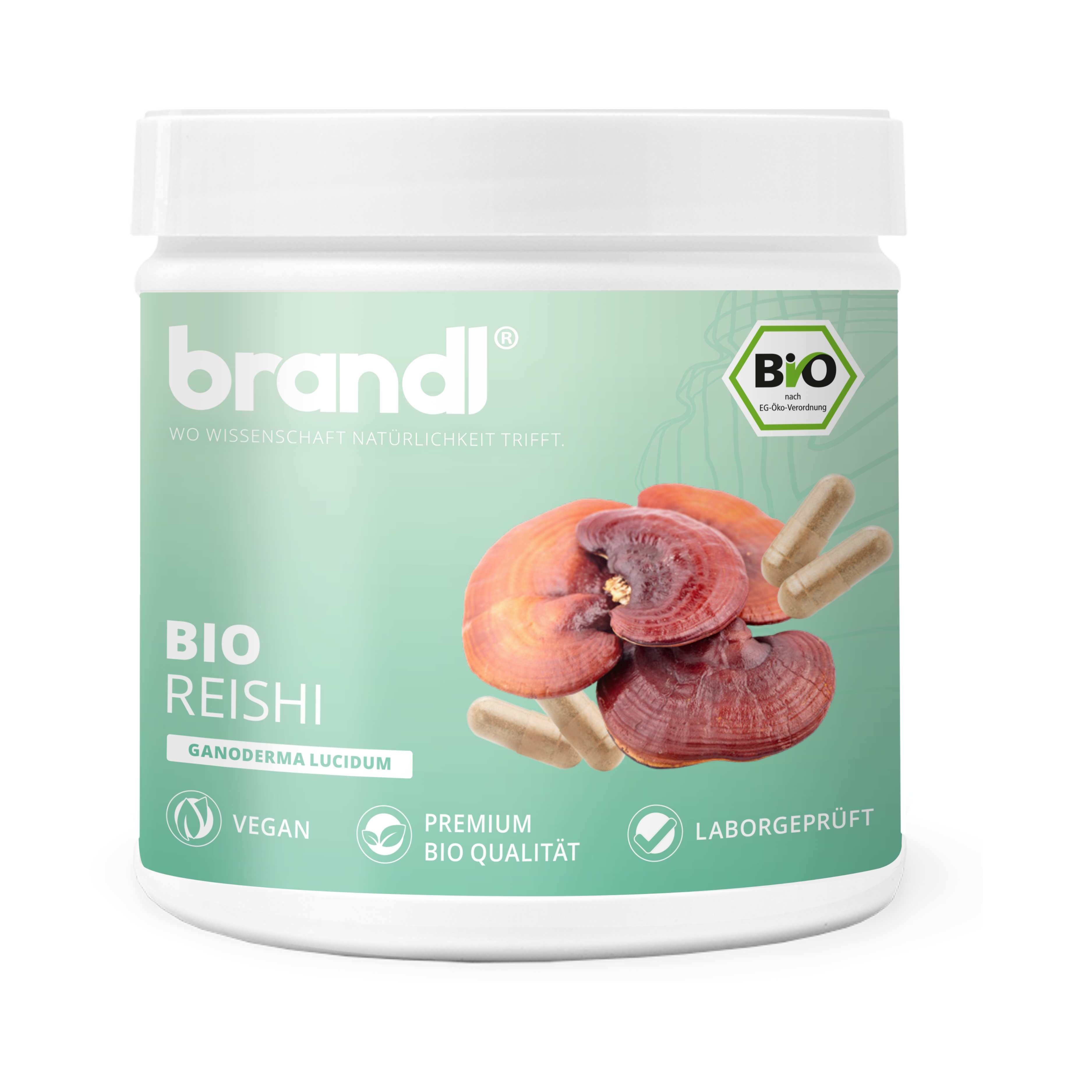 brandl® BIO Reishi Vitalpilz, Premium Qualität Kapseln