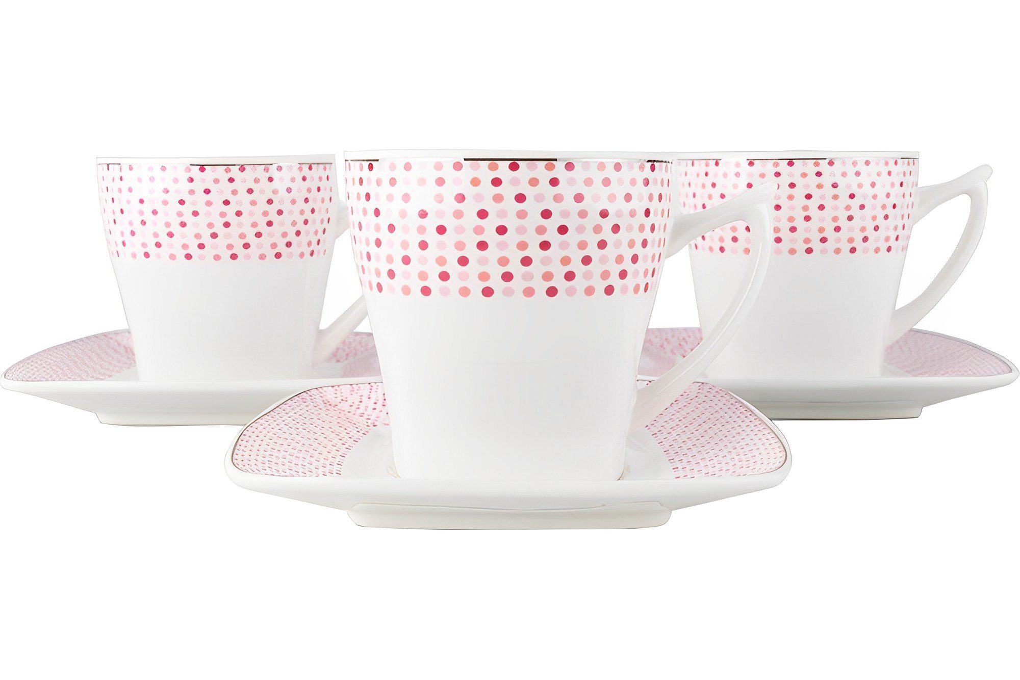 Teilig Kaffeetassen, (12-tlg), 12 Kaffeetassen-Set, Seranova Porzellan große Kaffeeservice Mozaik,