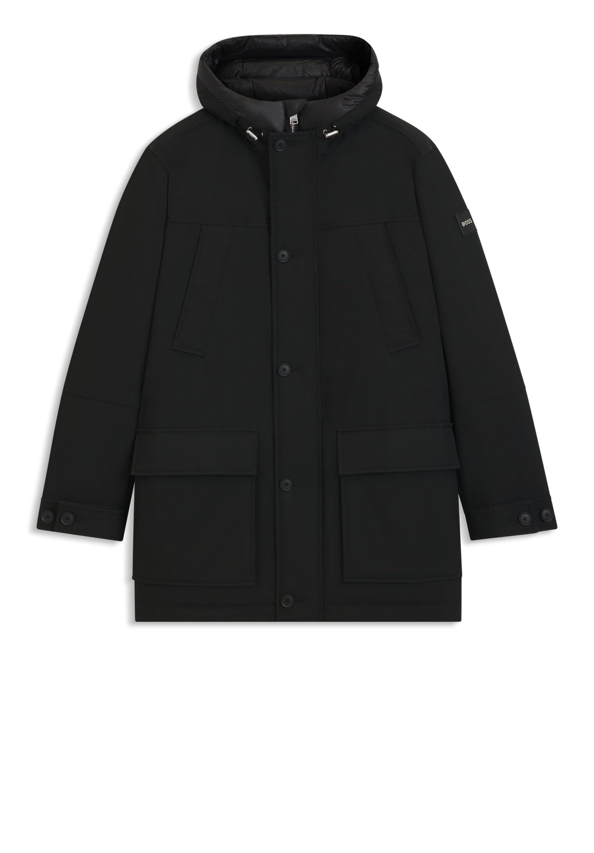 BOSS Kurzmantel Jacke mit Daunen- und Federfüllung (1-tlg)