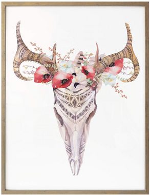 Wall-Art Poster Boho Hirsch Geweih Blumen, Tiere (Set, 1 St), Poster ohne Bilderrahmen