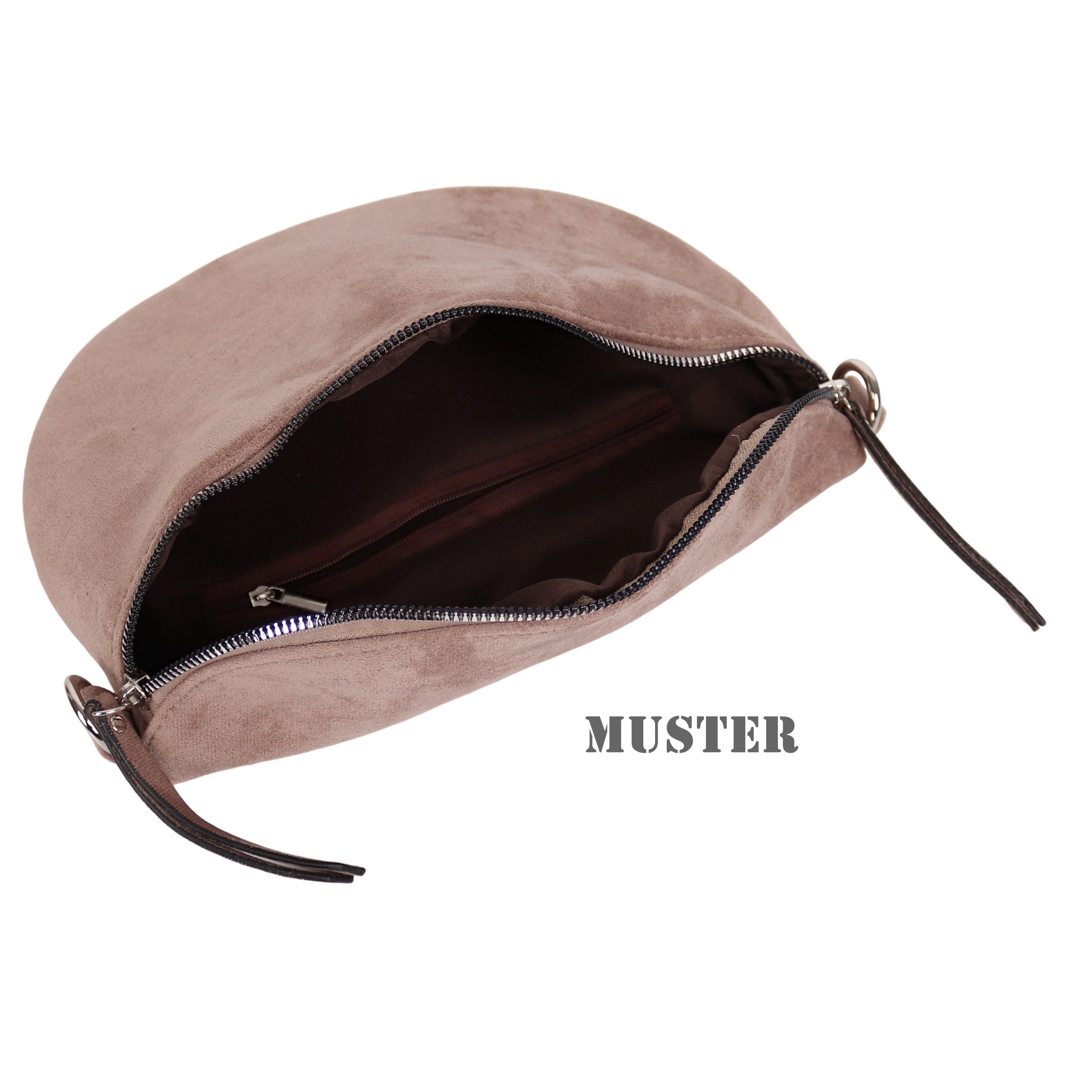 MIRROSI Bauchtasche Damen Taschen, Umhängetasche, Brusttasche, 26x18x9cm Wildleder Optik (Schultertasche für jednen Anlass), Crossbody Bag, Verstellbarer Schult – Bild 4 von 5