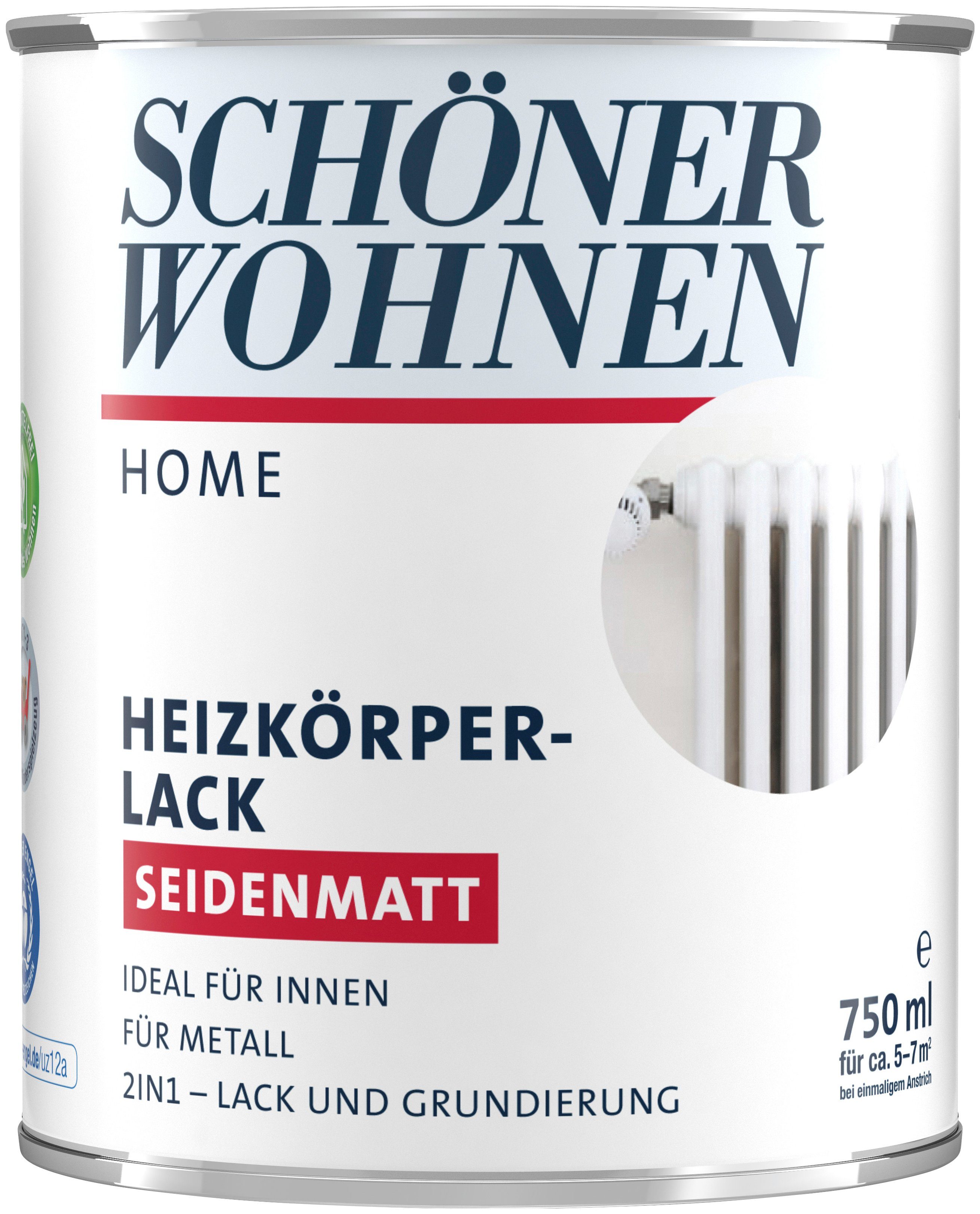 SCHÖNER WOHNEN FARBE Heizkörperlack Home, 750 ml, weiß, seidenmatt, hitze- und vergilbungsbeständig