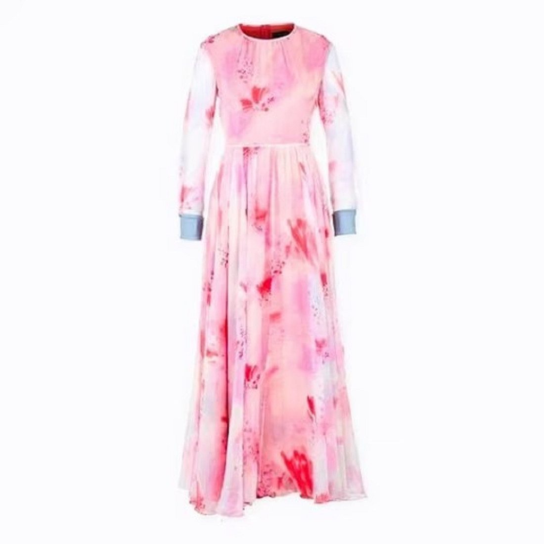 Emporio Armani Maxikleid Emporio Armani Damen Kleid, EMPORIO ARMANI Mulberry Silk Maxi Dress Blumig