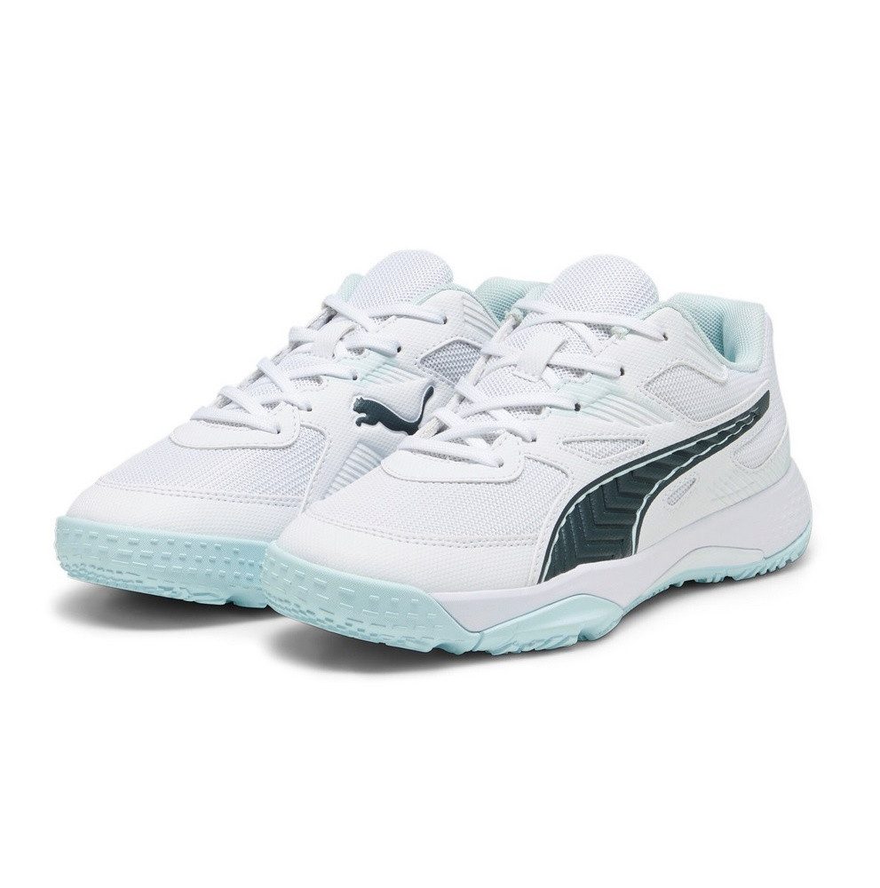 Hallen-Indoorschuhe Solarflash II weiss/blau/dunkelgrau Kinder Badmintonschuh