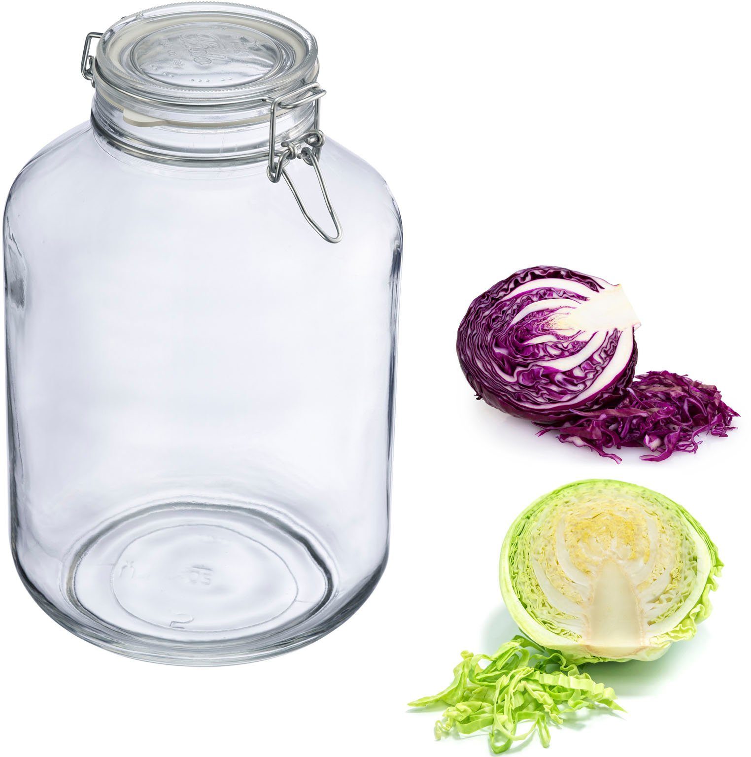 WESTMARK Fermentationsglas, Glas, Kunststoff, (1-tlg), 5 Liter | Fermentationsgläser