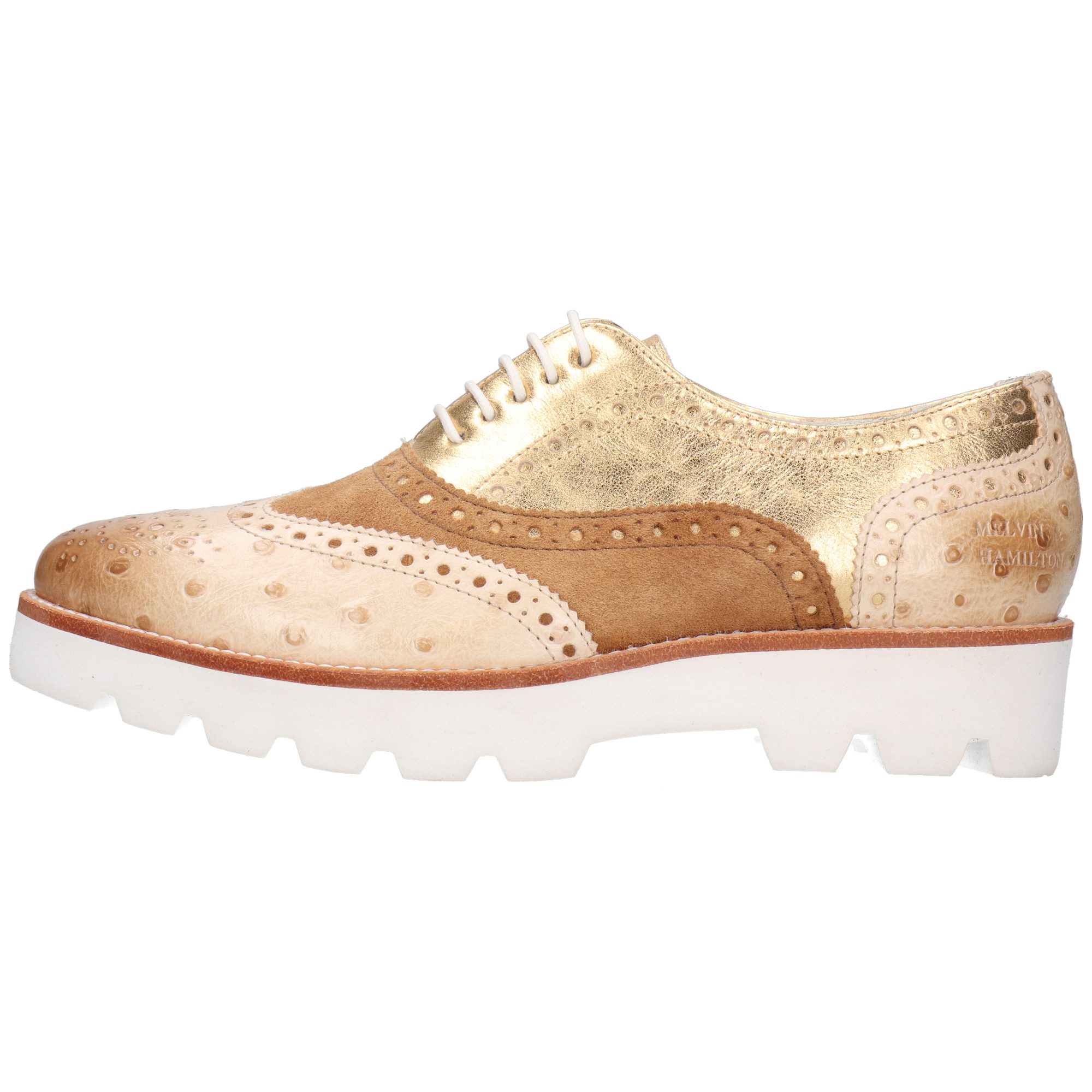 Melvin & Hamilton Molly 2 Leder-Schnürschuhe für Damen Schnürschuh Plateausohlen, Echtes Leder