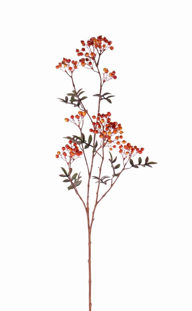 Kunstzweig Deko Zweig Eberesche CERRY, orange, 110cm Eberesche, artplants, Höhe 110.0 cm