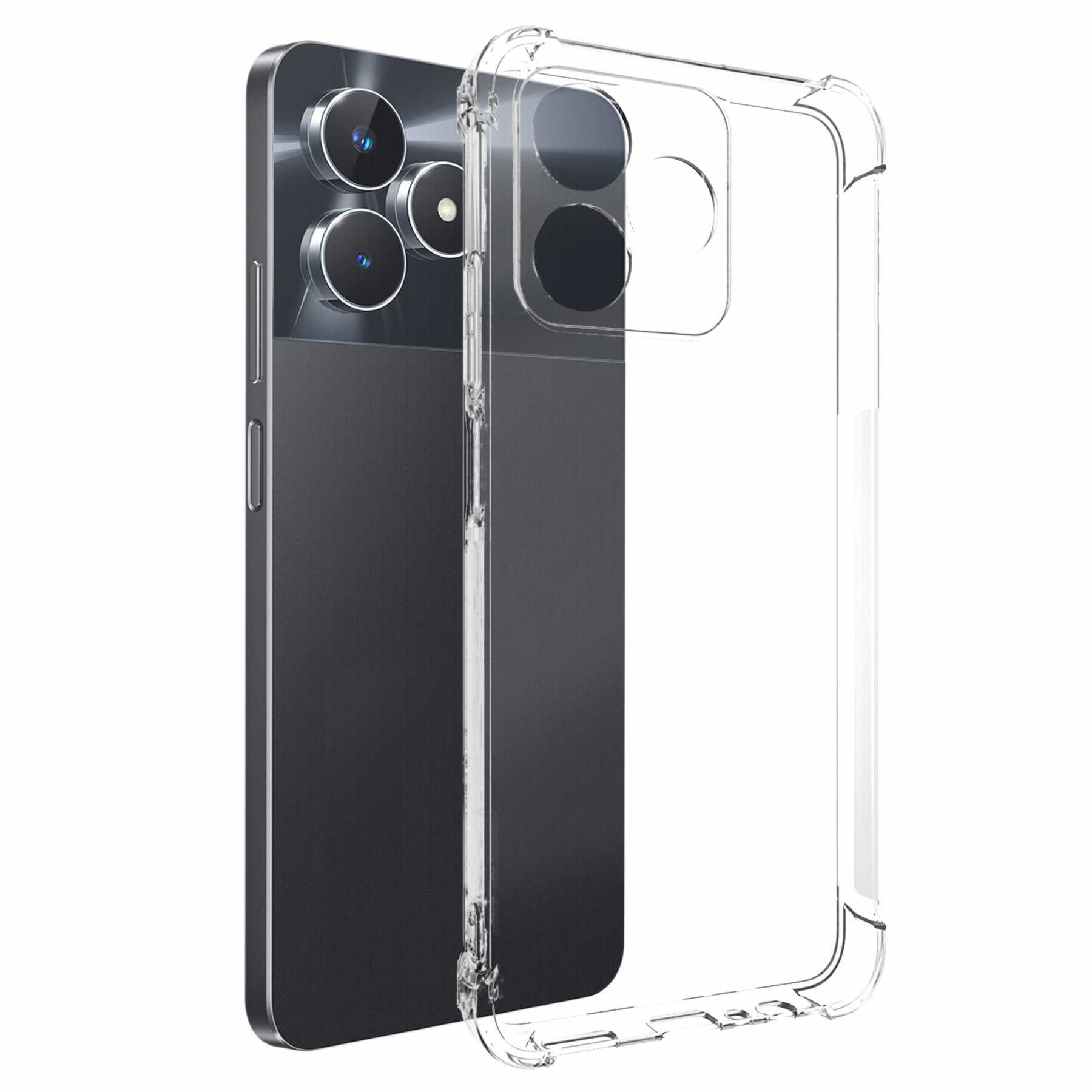 mtb more energy Smartphone-Hülle Clear Armor Case für Realme C53 (RMX3760, 6.74), Transparente TPU Schutzhülle Case Backcover mit Anti-Shock Verstärkung