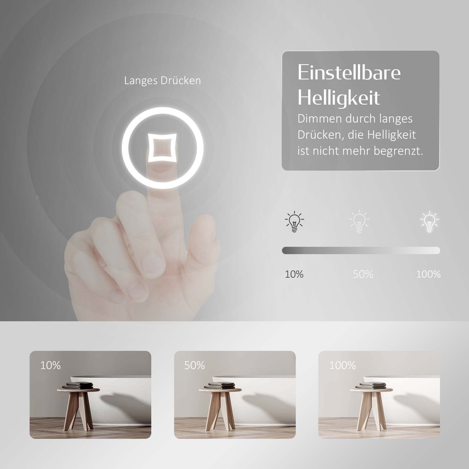 EMKE Badspiegel Rund mit LED Beleuchtung günstig online kaufen