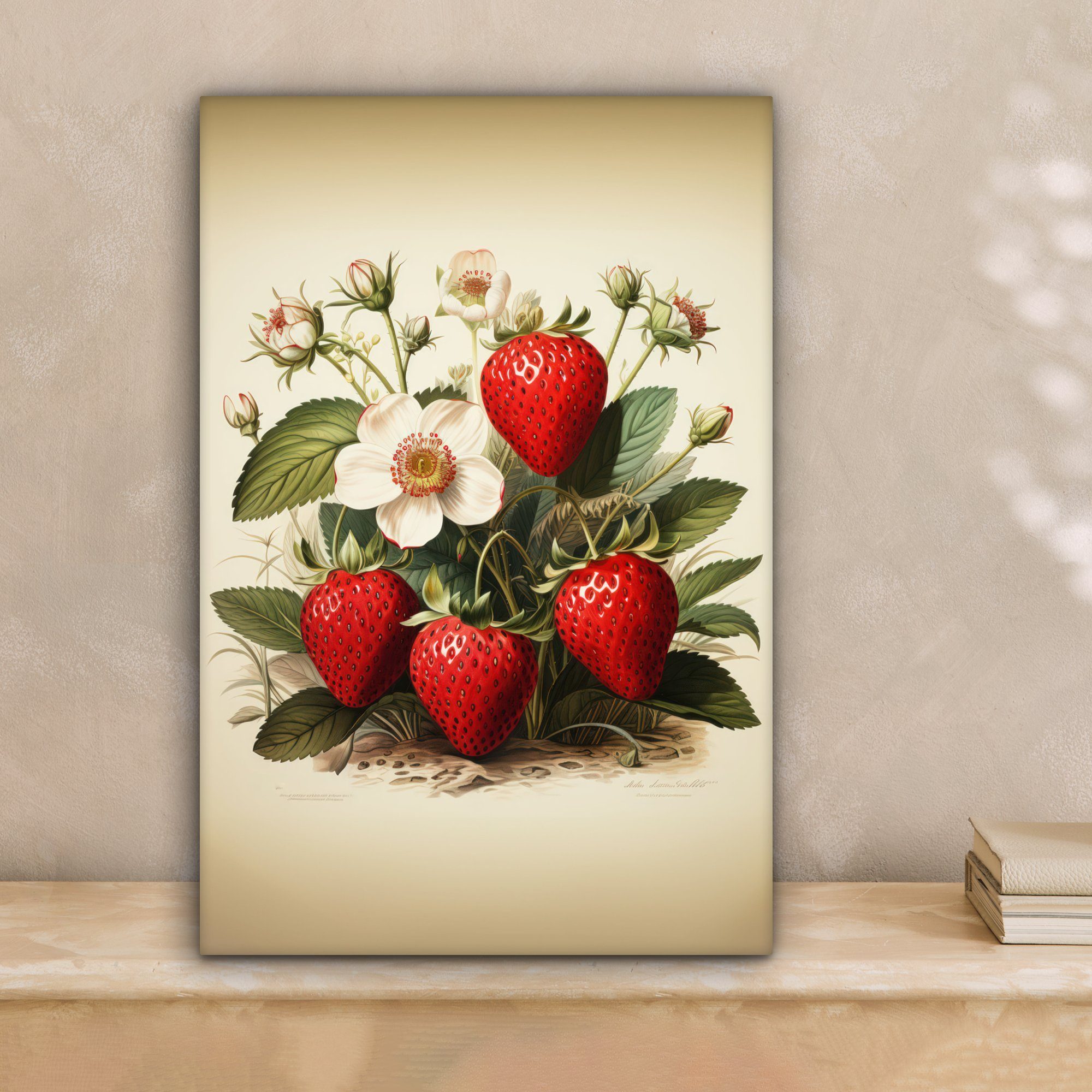 OneMillionCanvasses® Leinwandbild Vintage - Erdbeere - günstig online kaufen