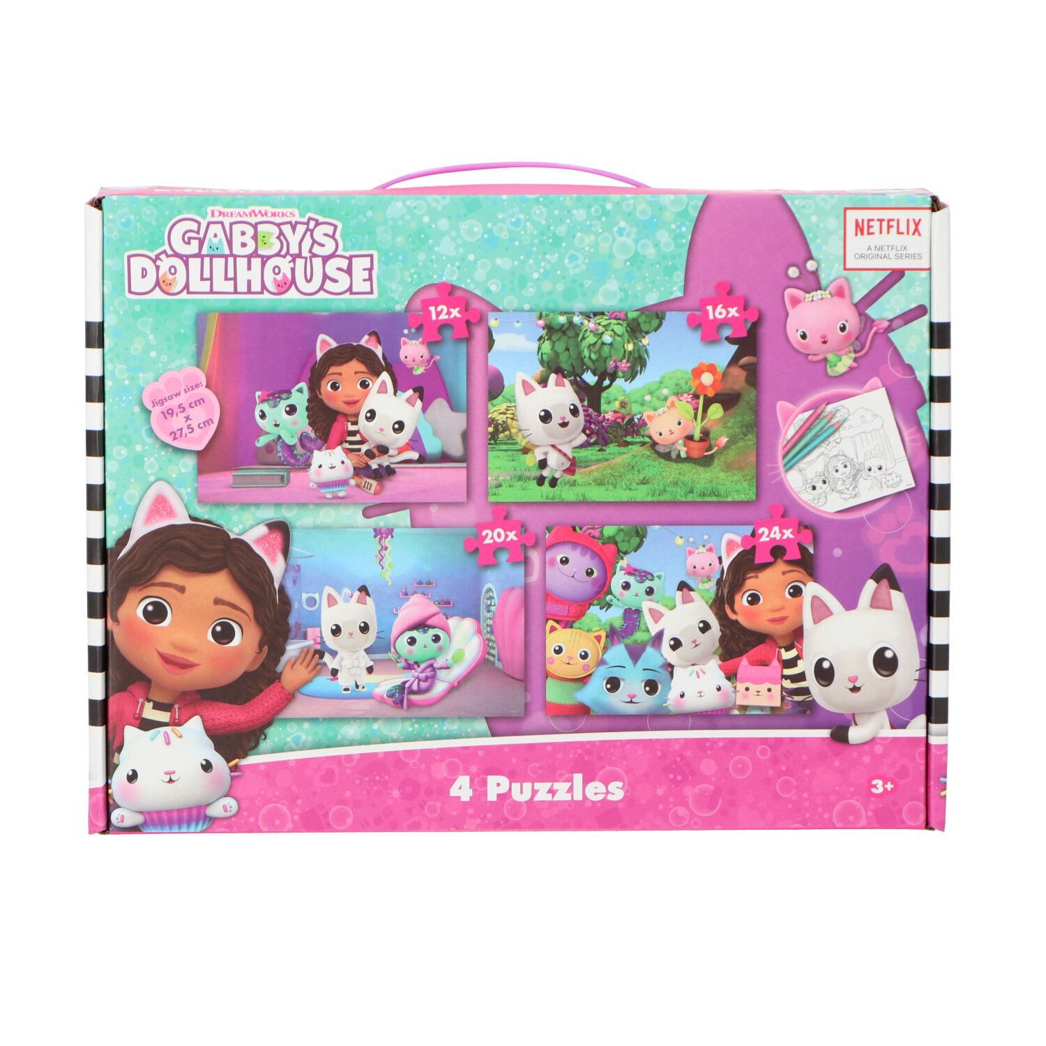 Gabby's Dollhouse Puzzle Puzzlekollektion 4er-Pack unterhaltsames günstig online kaufen