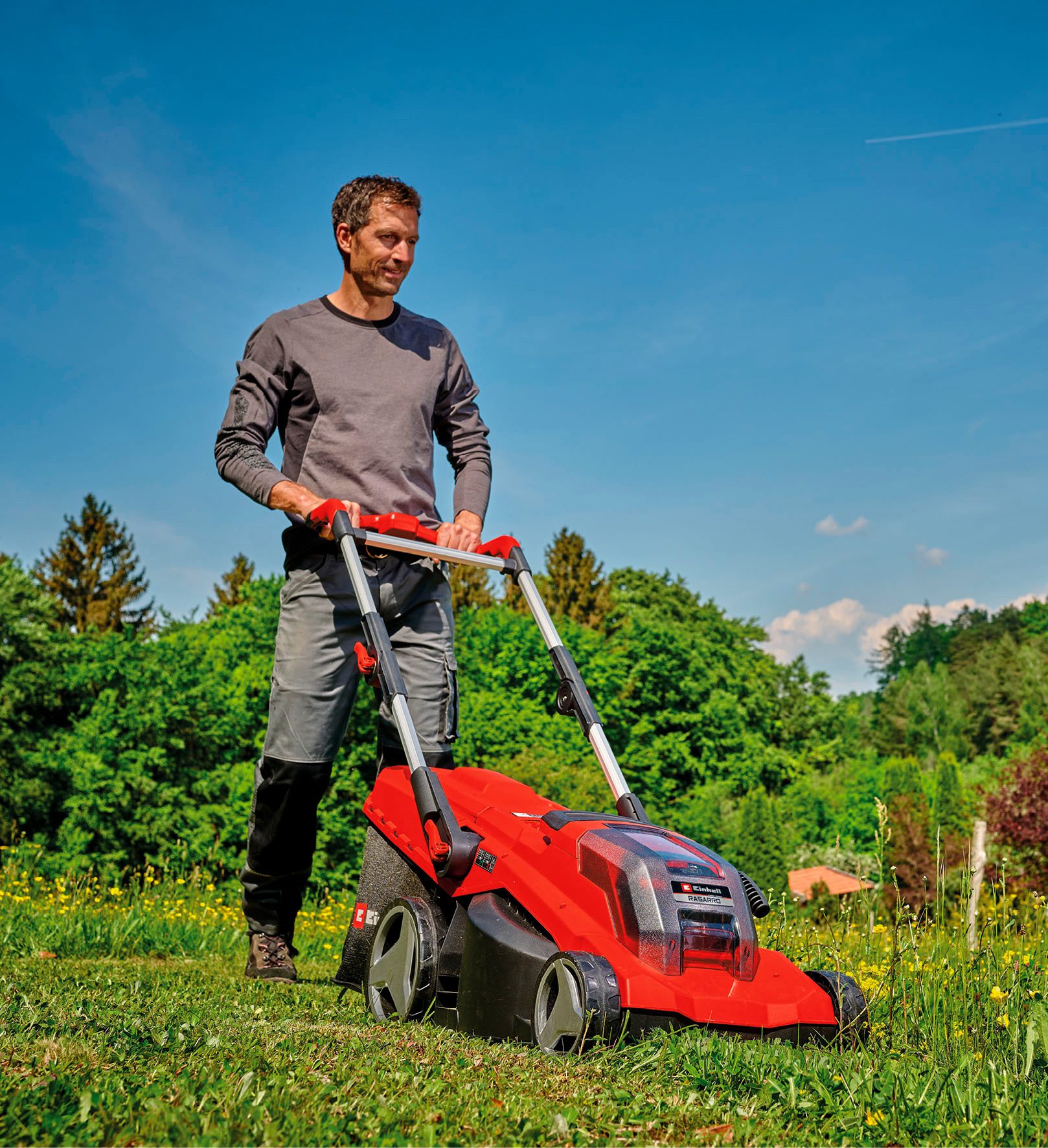 Einhell Akkurasenmäher Einhell Power X-Change RASARRO 36/40, 40 cm Schnittbreite, mit 2x Akku 18V/4,0Ah und 2x Ladegerät