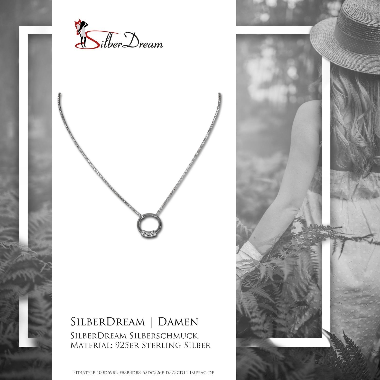 925 SilberDream ca. (Circle) Zirkonia silber Silber, 46cm, Halsketten Halskette, SilberDream Silberkette Farbe: Circle Sterling