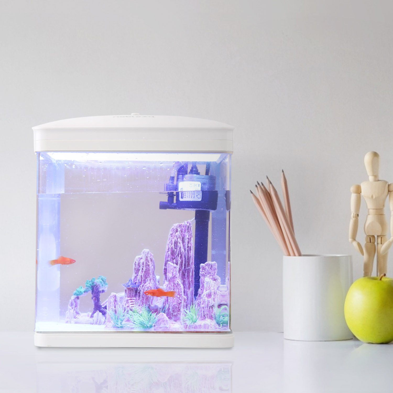 nobleza Aquarien-Set Mini Aquarium Komplettset Aquarien-Set 7L L23*W16*H27.5cm