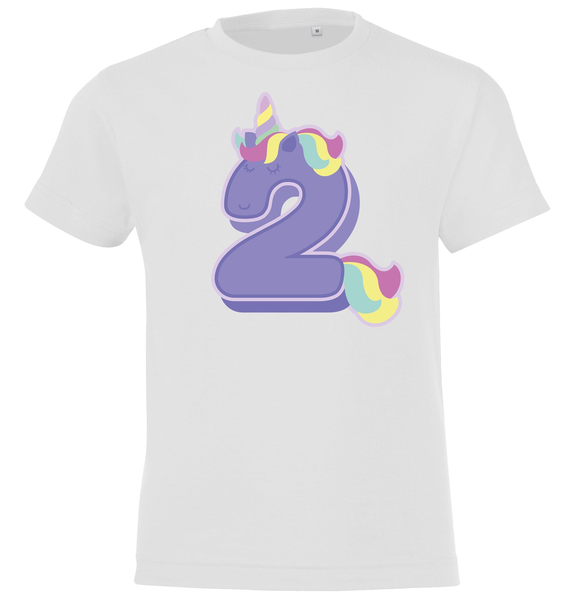 Designz Youth T-Shirt süßem 2 für Frontprint mit Geburtstag Weiß Jahre Mädchen T-Shirt
