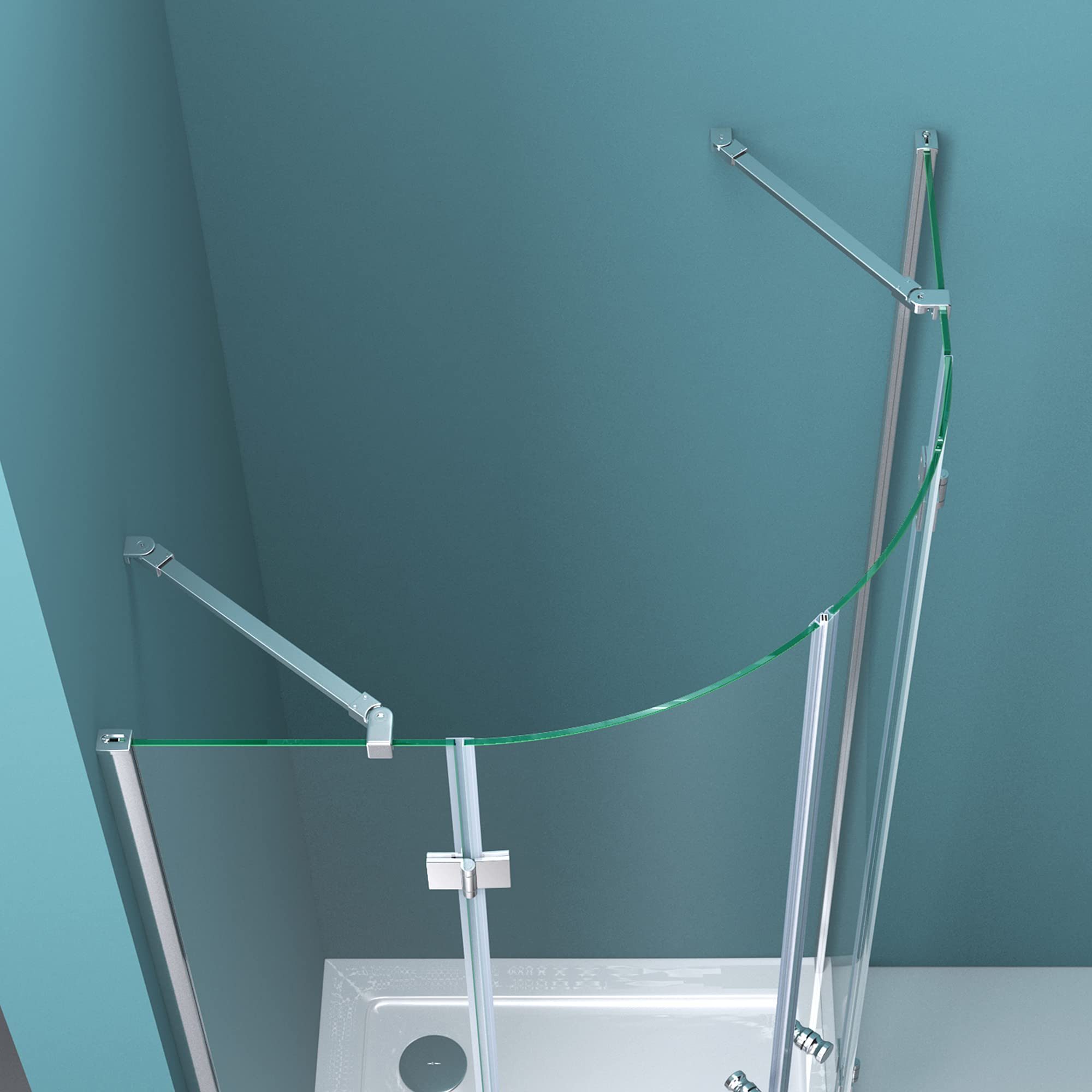 Mai & Mai Runddusche Duschkabine Duschabtrennung Viertelkreis ESG Glas mit NANO R02, BxT: 80x80 cm – Bild 4 von 5