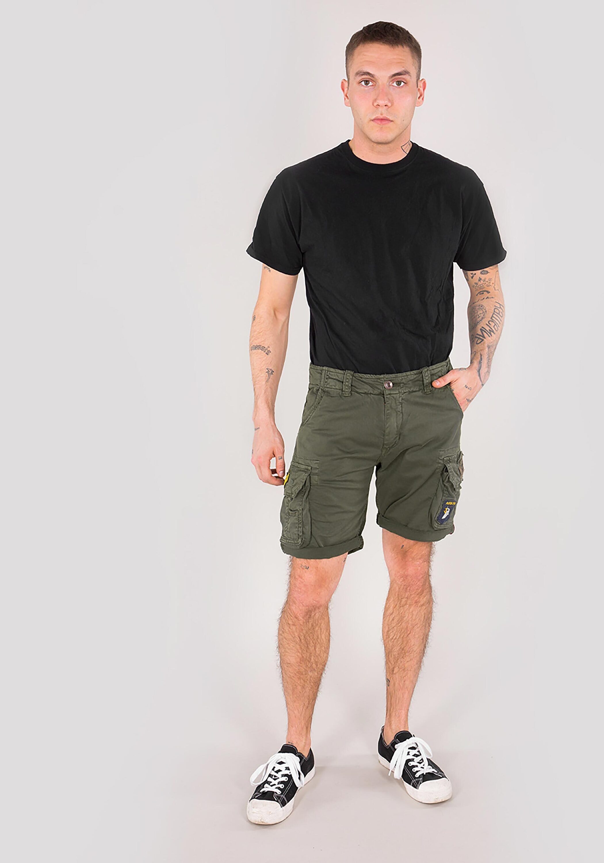 olive Shorts Alpha - Industries Alpha Crew Short Shorts Men dark Patch Industries