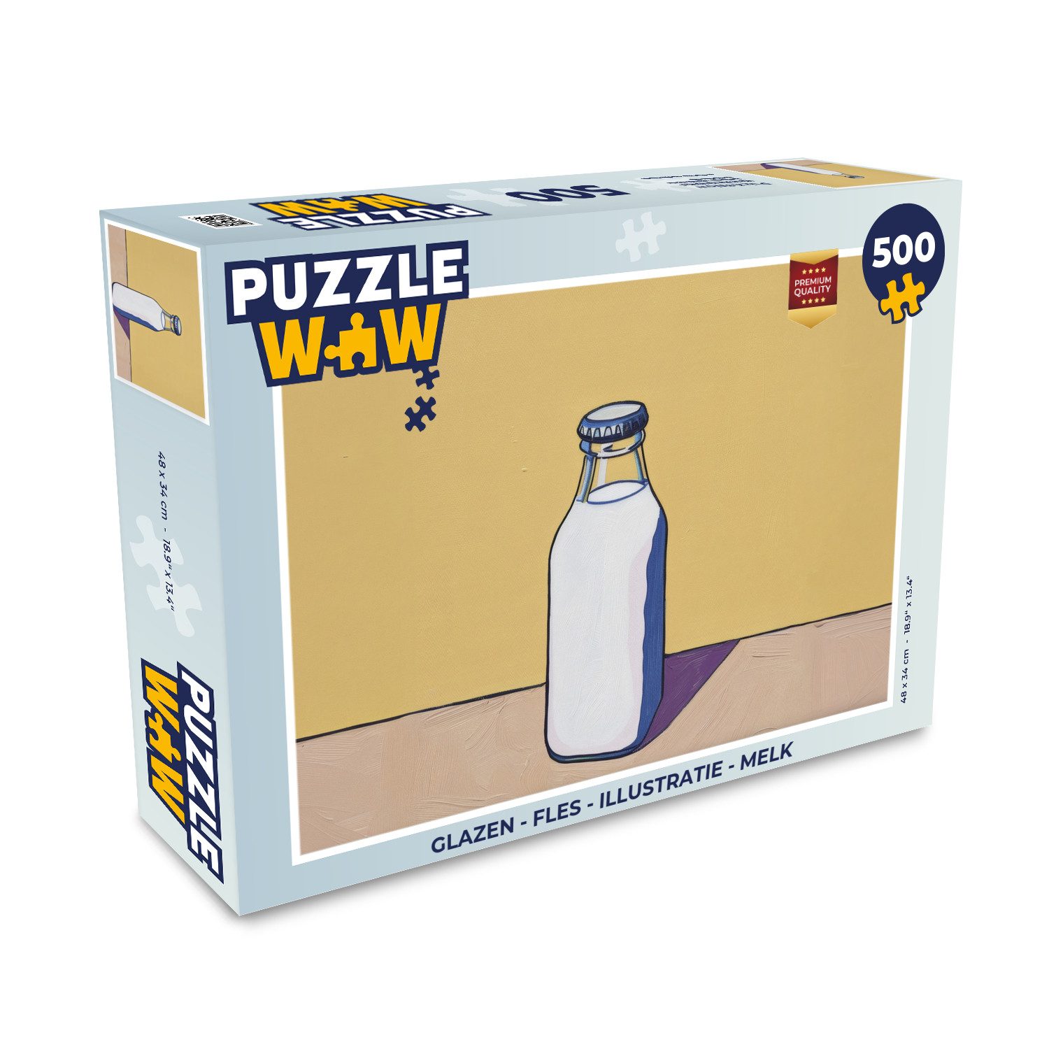 MuchoWow Puzzle Gläser - Flasche - Illustration - Milch, 500 Puzzleteile, Foto-Puzzle, Bilderrätsel, Puzzlespiele, Spielzeug
