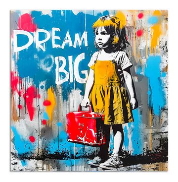 Leinwando Leinwandbild Gemälde Banksy Dream Big Girl - Pop Art bilder / Kunstdruck