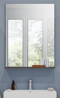 xonox.home Badspiegel Scout (Wandspiegel in grau Rauchsilber, Breite 60 cm), mit Ablage