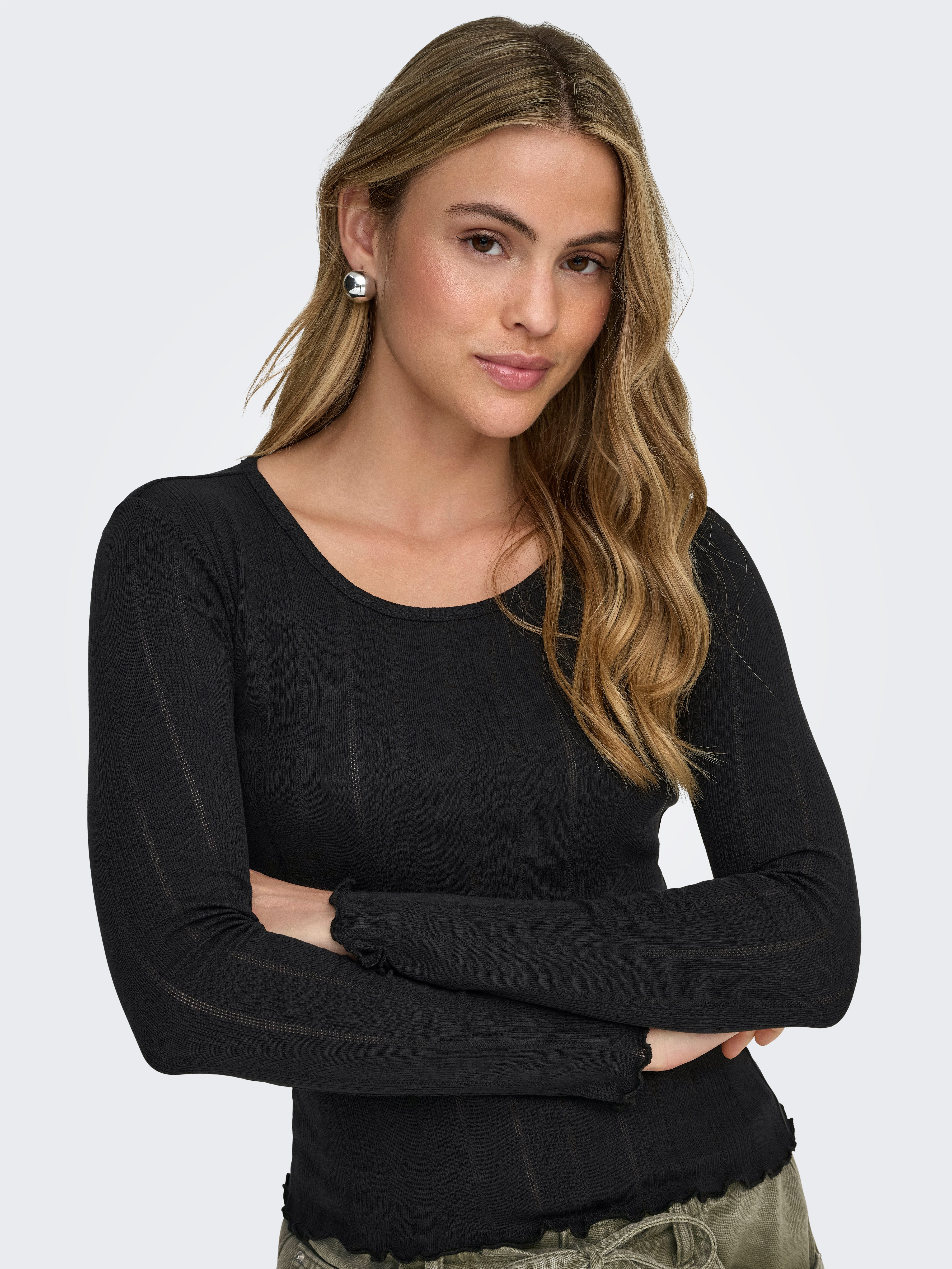 ONLY Langarmshirt ONLTENNA O-NECK L/S TOP JRS NOOS