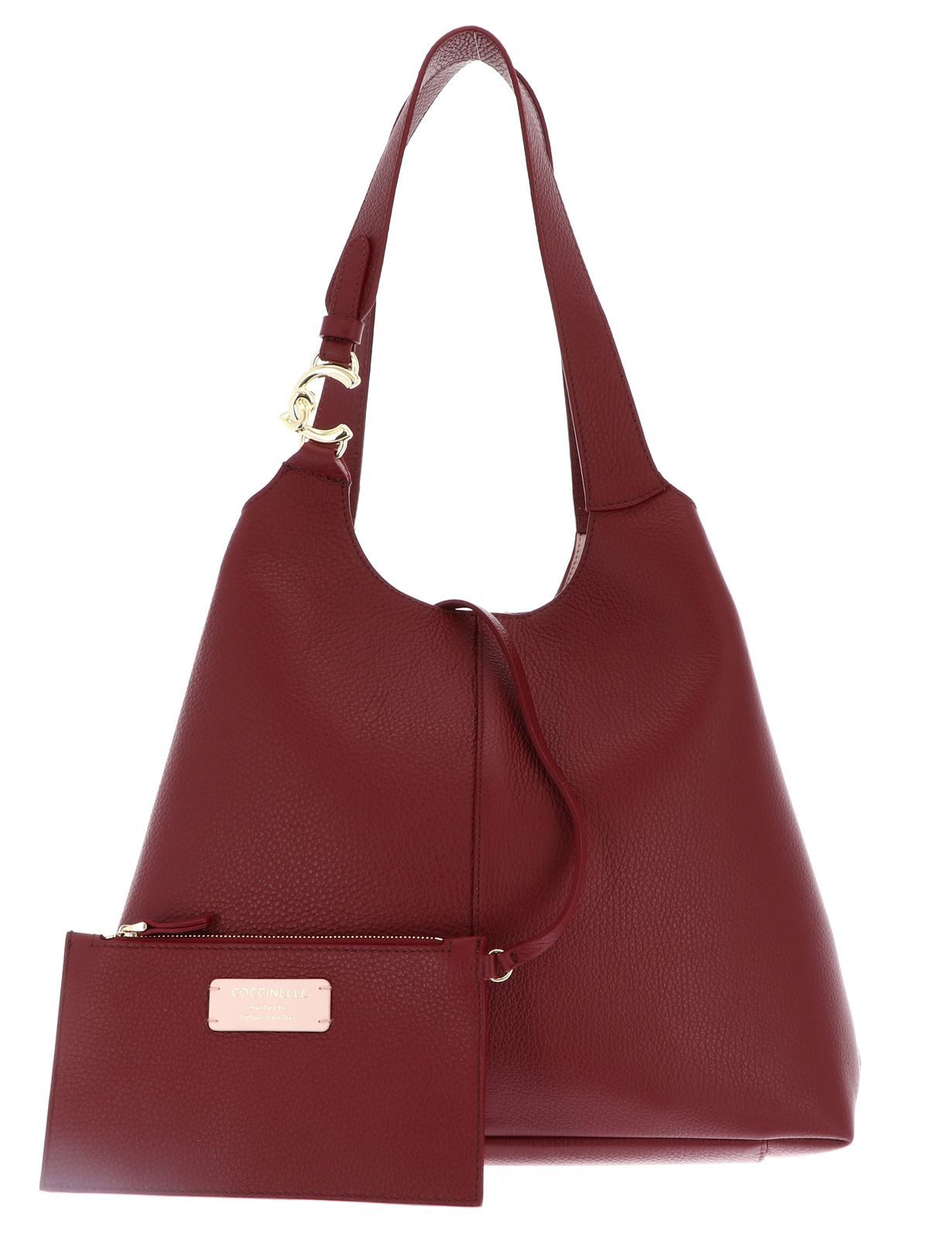 COCCINELLE Schultertasche Shopper (Set, 2-tlg), aus echtem Rindsleder