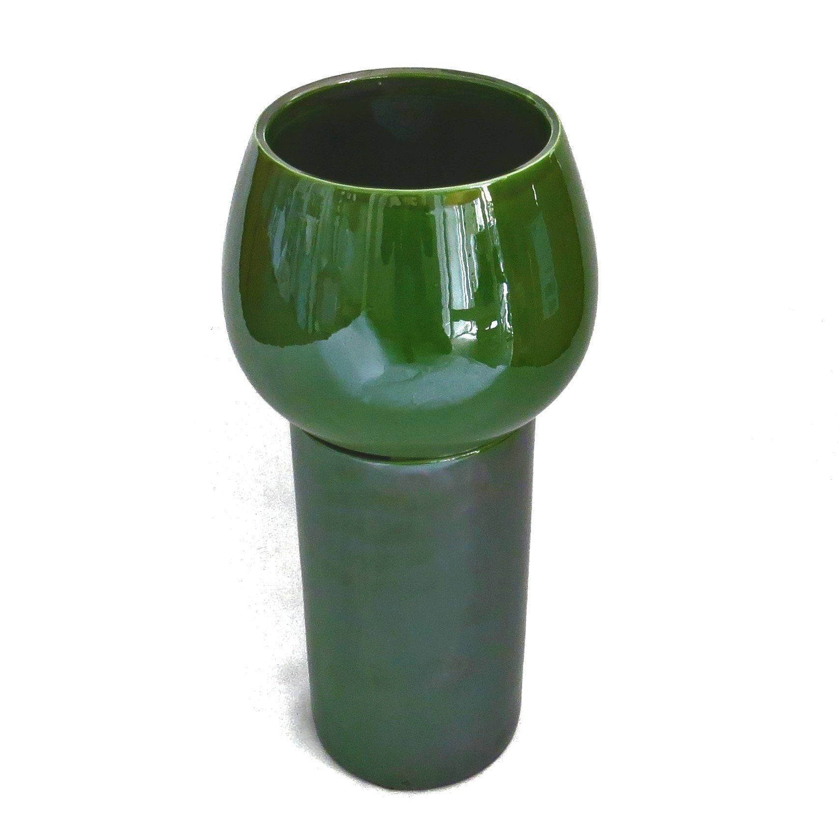 Übertopf Übertopf auf Fuß Vintage Grün Porzellan 40 cm, Auf Fuß
