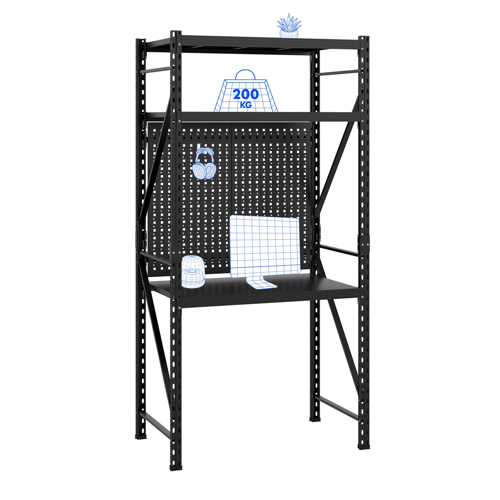 FLEXISPOT Werkbank & Schreibtisch mit Regal und Lochwand – Stabiler Werkzeu günstig online kaufen