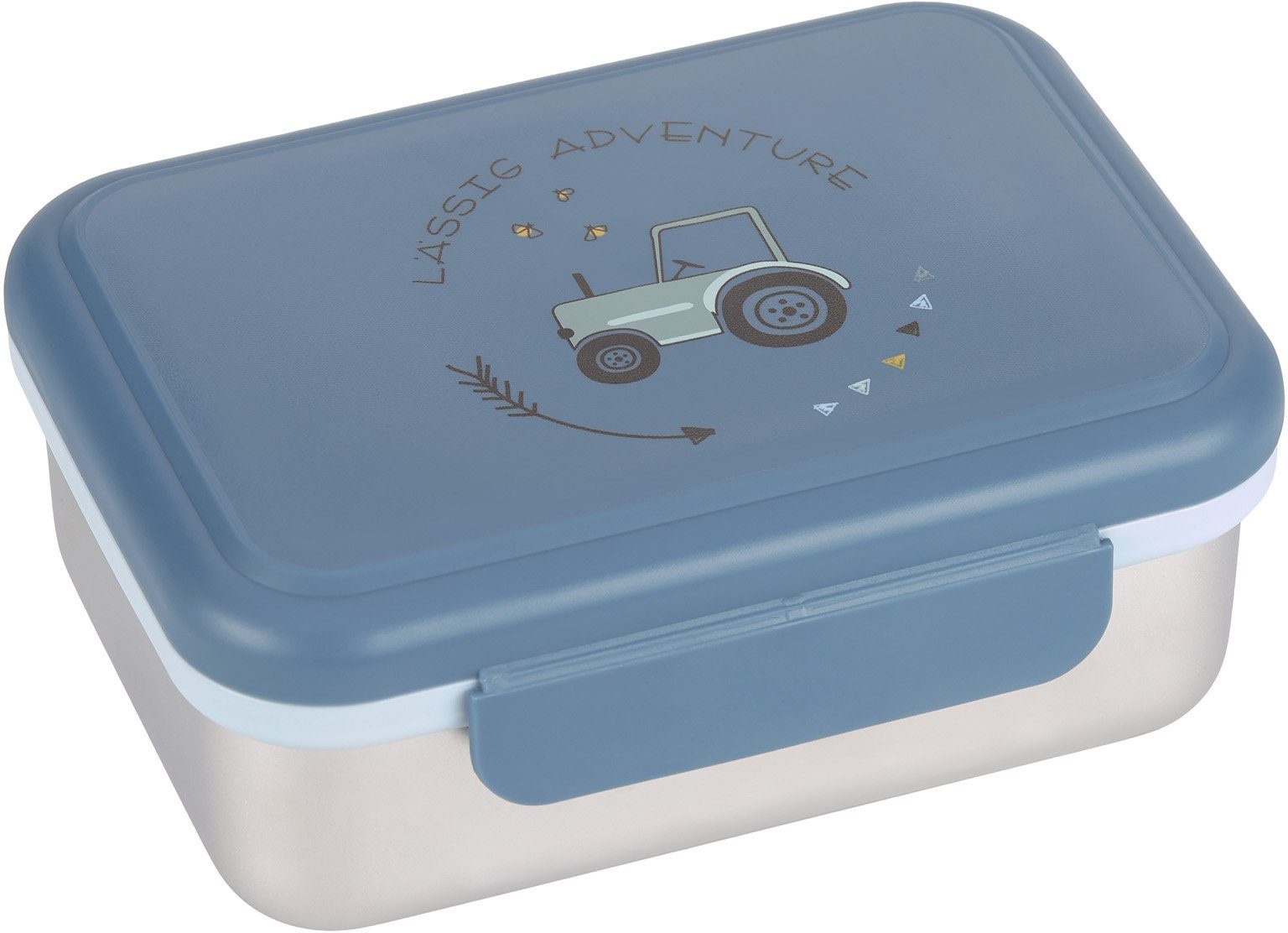 LÄSSIG Lunchbox Adventure, Tractor, Edelstahl, Polyprophylen (PP), Silikon, (1-tlg) blau