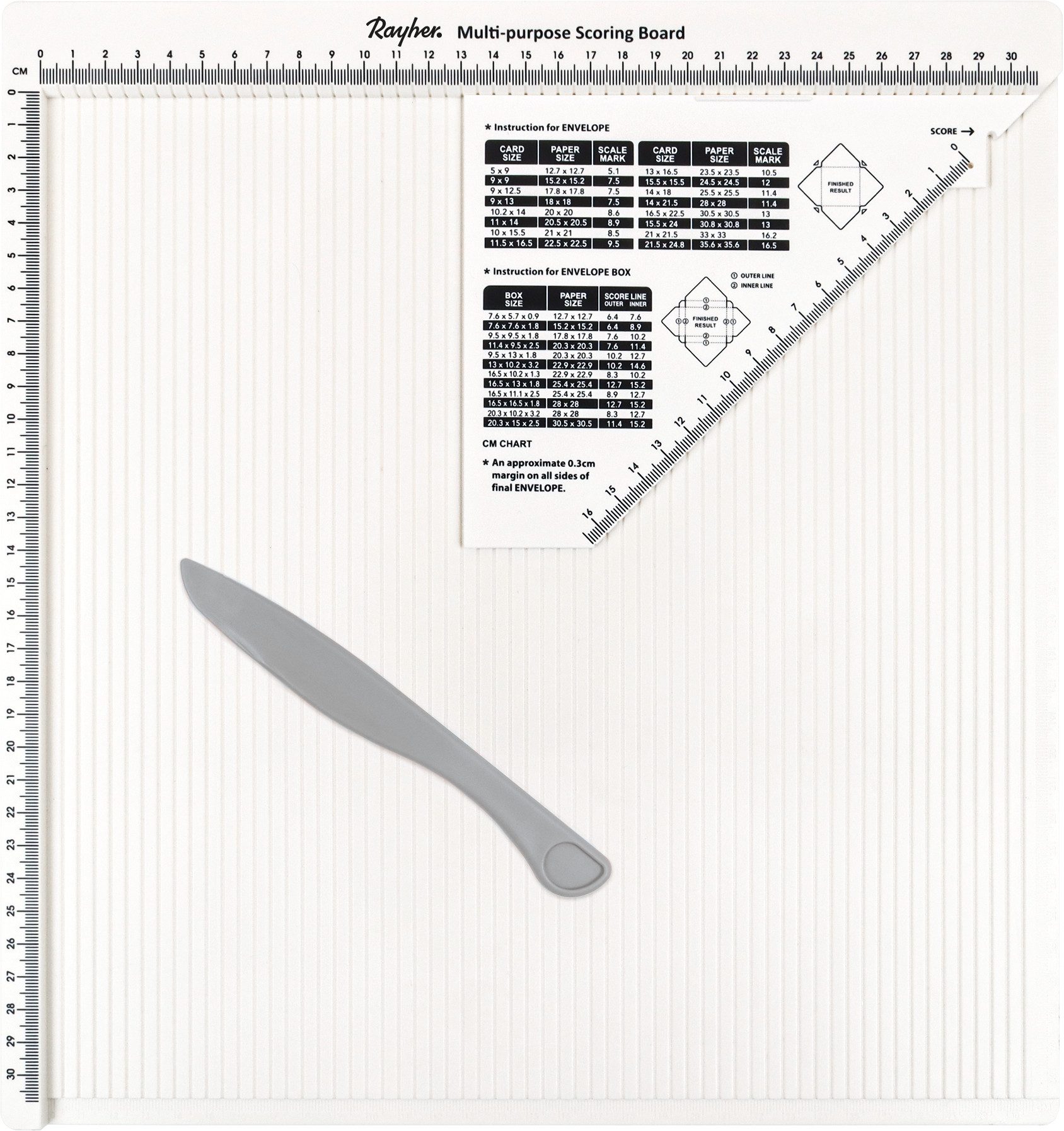 Rayher Schneideunterlage Scoring Board Multifunktionsfalzbrett, 3 Teile 30,5x30,5cm