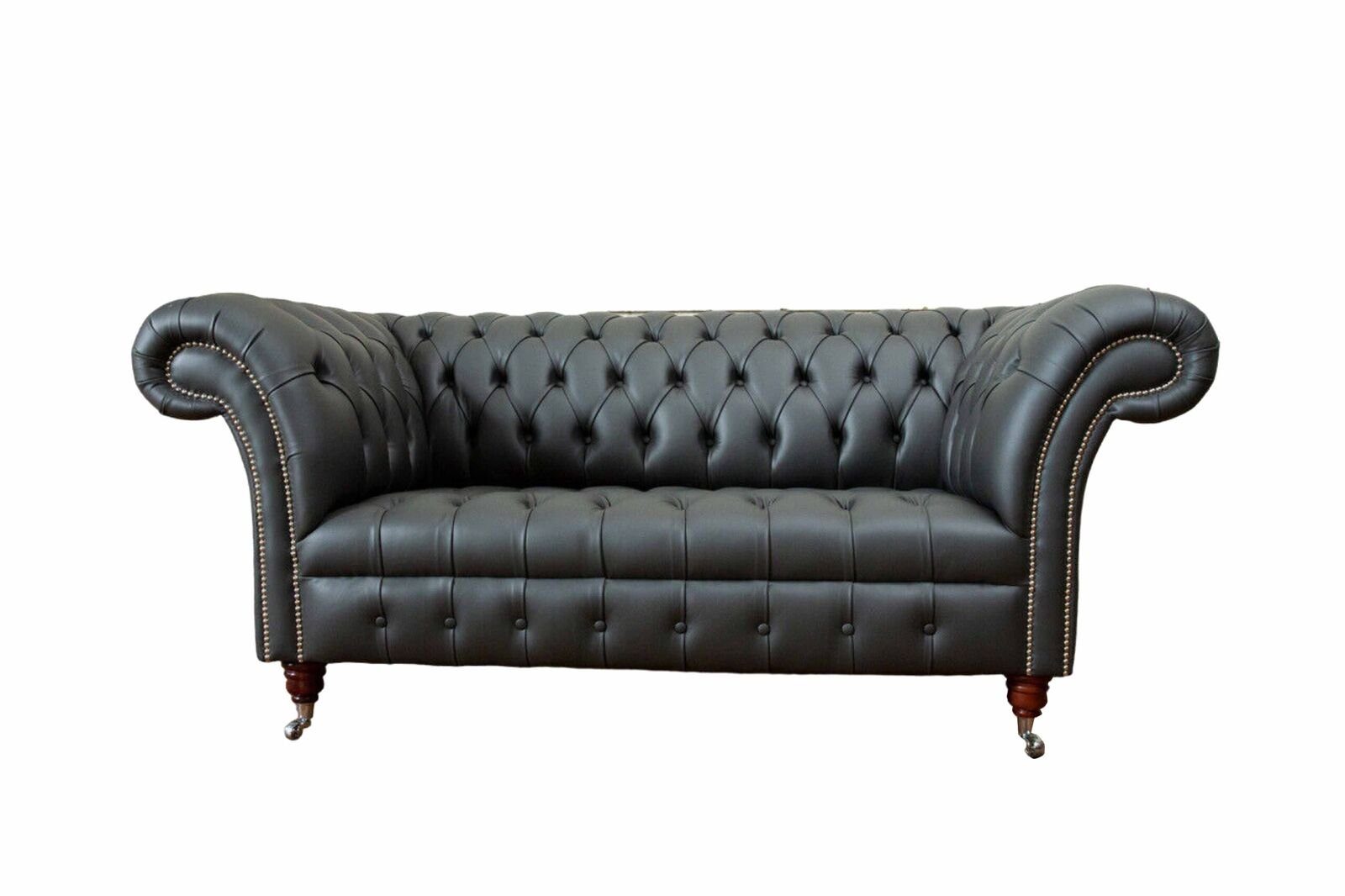 JVmoebel Sofa Chesterfield Ledersofa Couch Polster 2 Sitzer Designer Sofas Couchen, Made In Europe